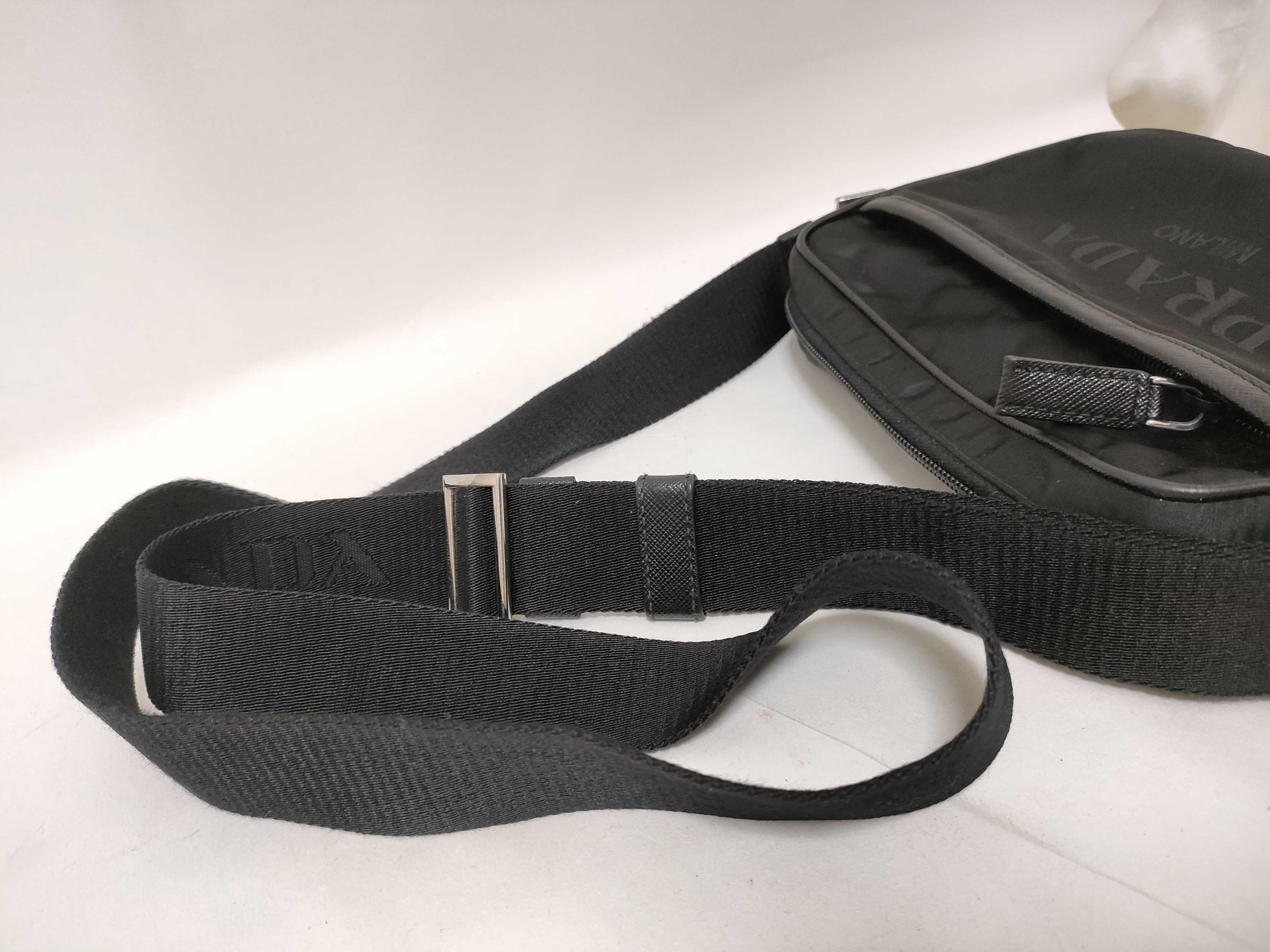 Nylon Shoulder Bag (2VH144) - RFID verified, Triangle logo, Logo belt, Saffiano nylon. — view 3
