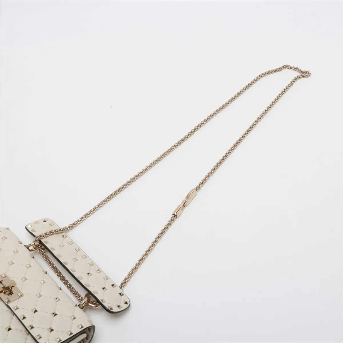 Rockstud Leather x Stud 2-Way Shoulder Bag, Beige — view 7