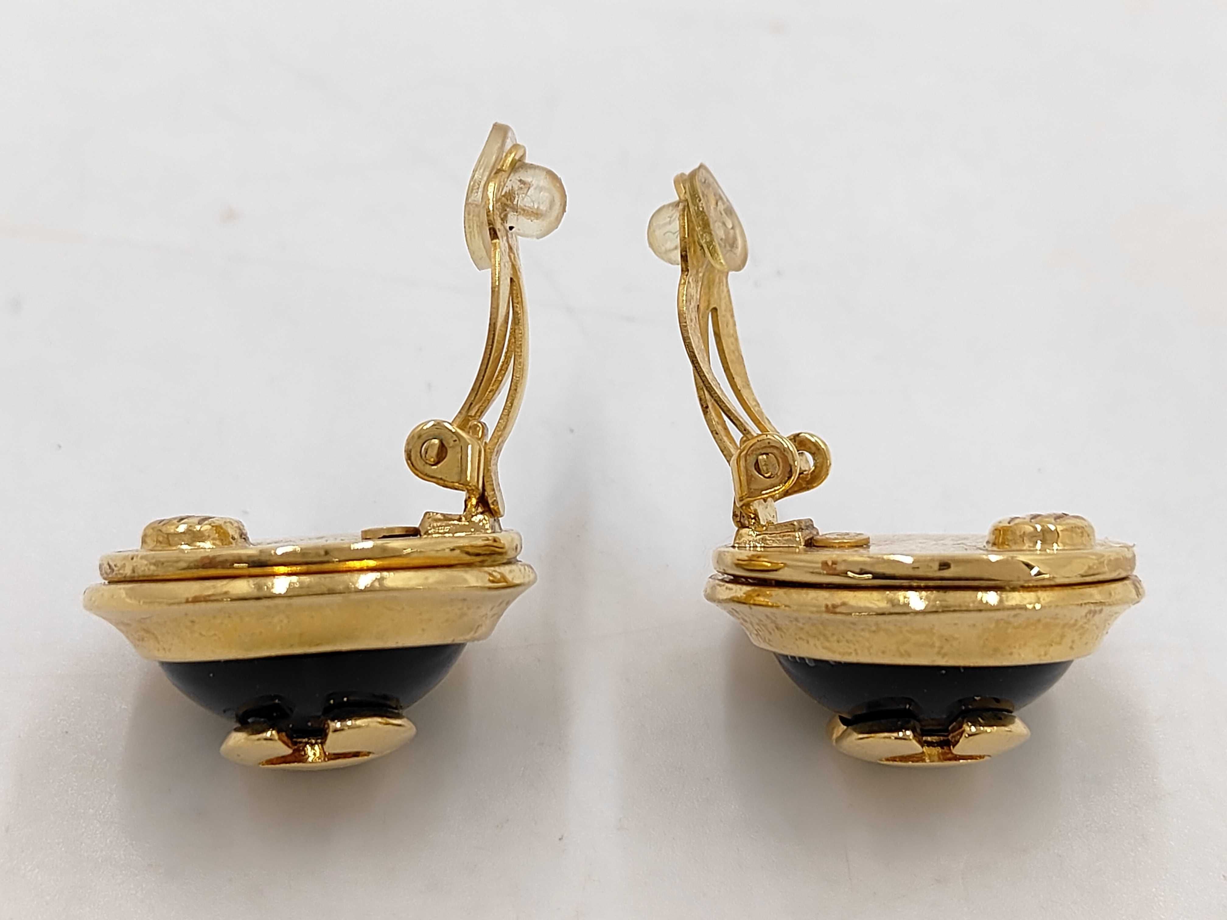 Round Coco Green x Gold (YG) Earrings — view 5