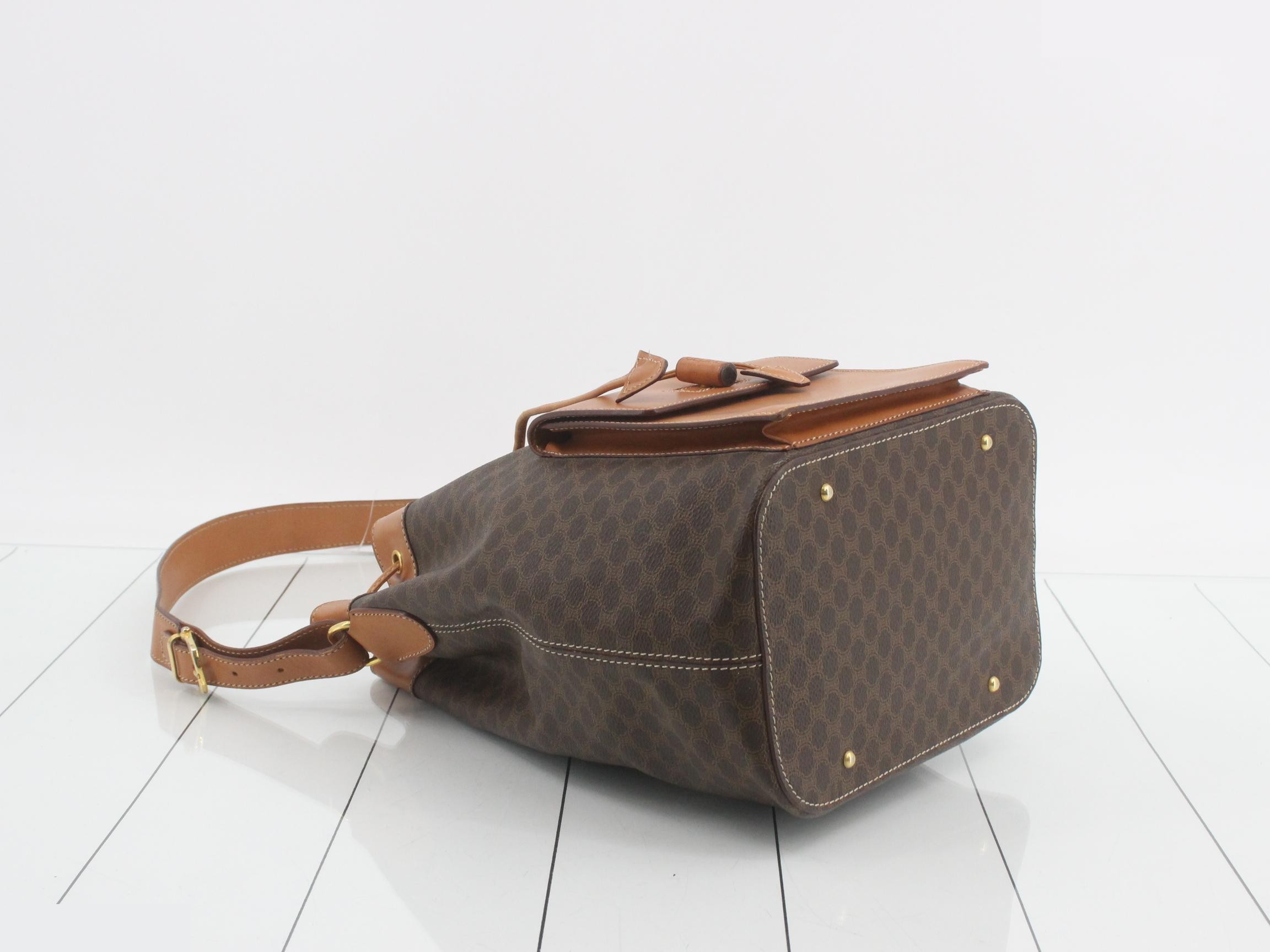 Macadam Drawstring Bucket Bag, Brown, 22 x 31 x 16 cm — view 5
