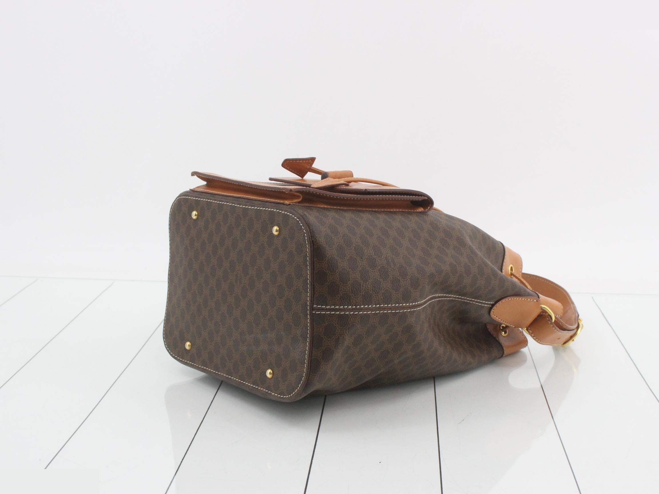 Macadam Drawstring Bucket Bag, Brown, 22 x 31 x 16 cm — view 6
