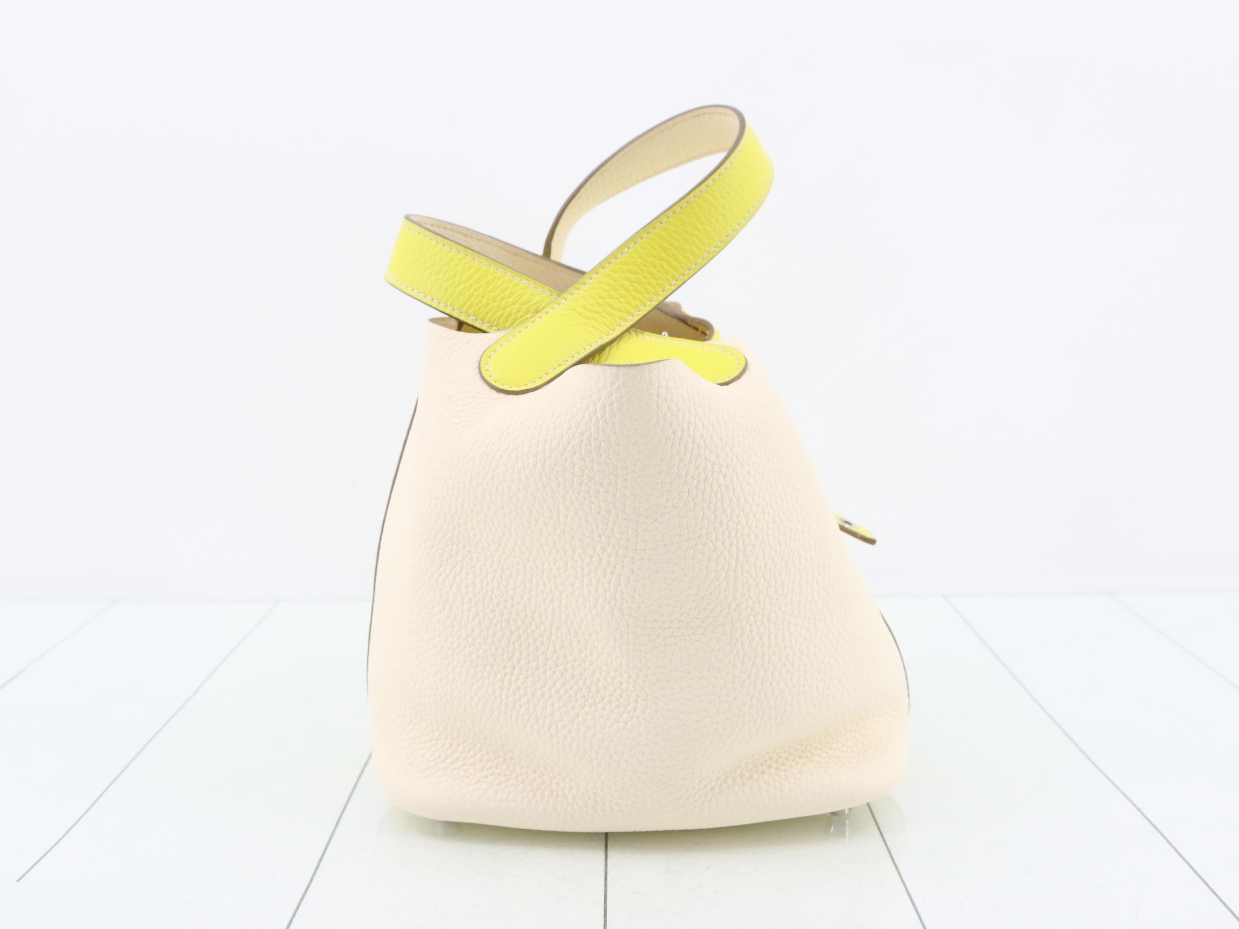 Picotin PM Leather Handbag, Y Stamp, Bi-color — view 4