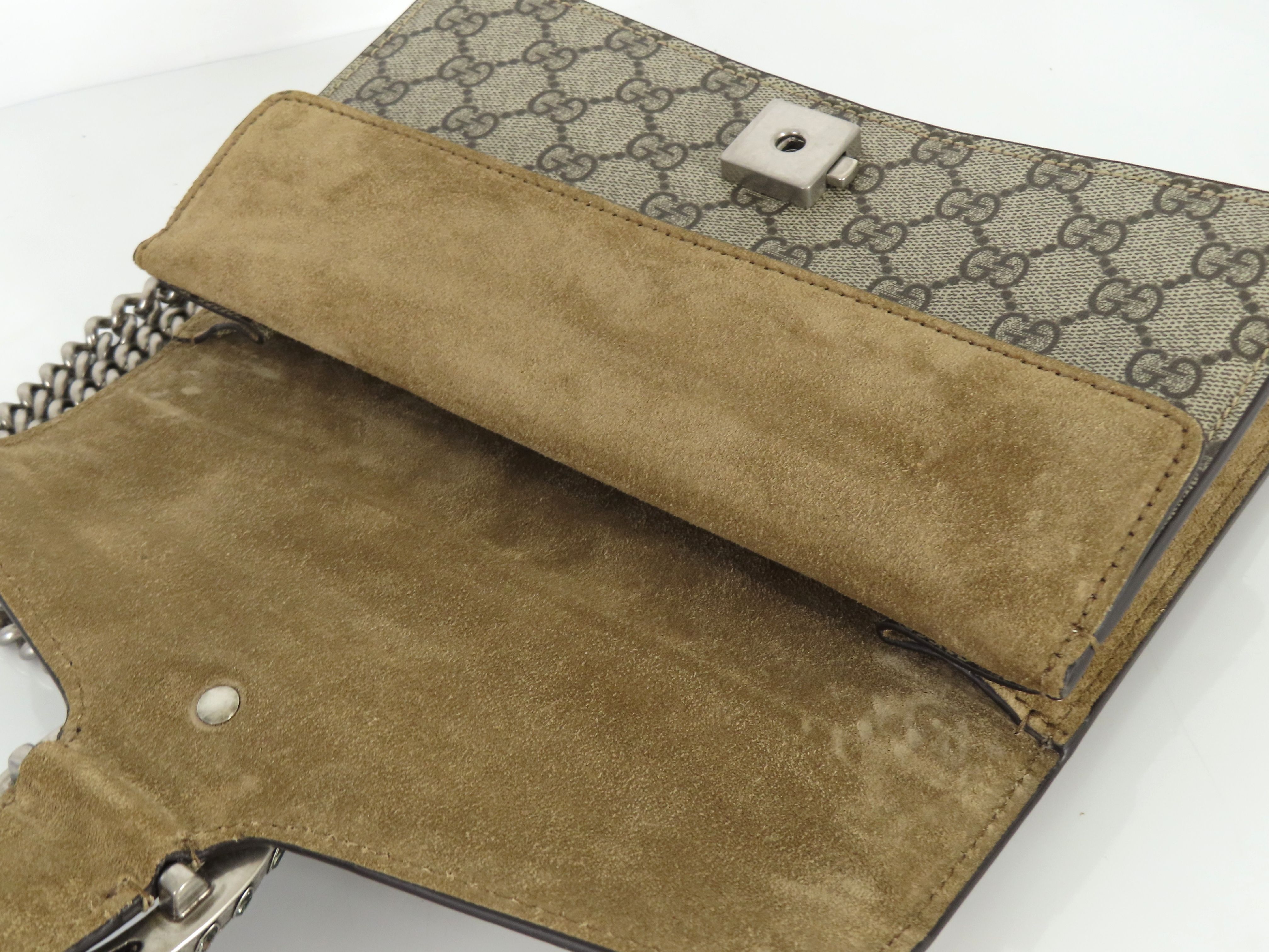 GG Supreme Dionysus PVC x Suede Chain Shoulder Bag, Beige, 499623 (Shoulder Bag) — view 9