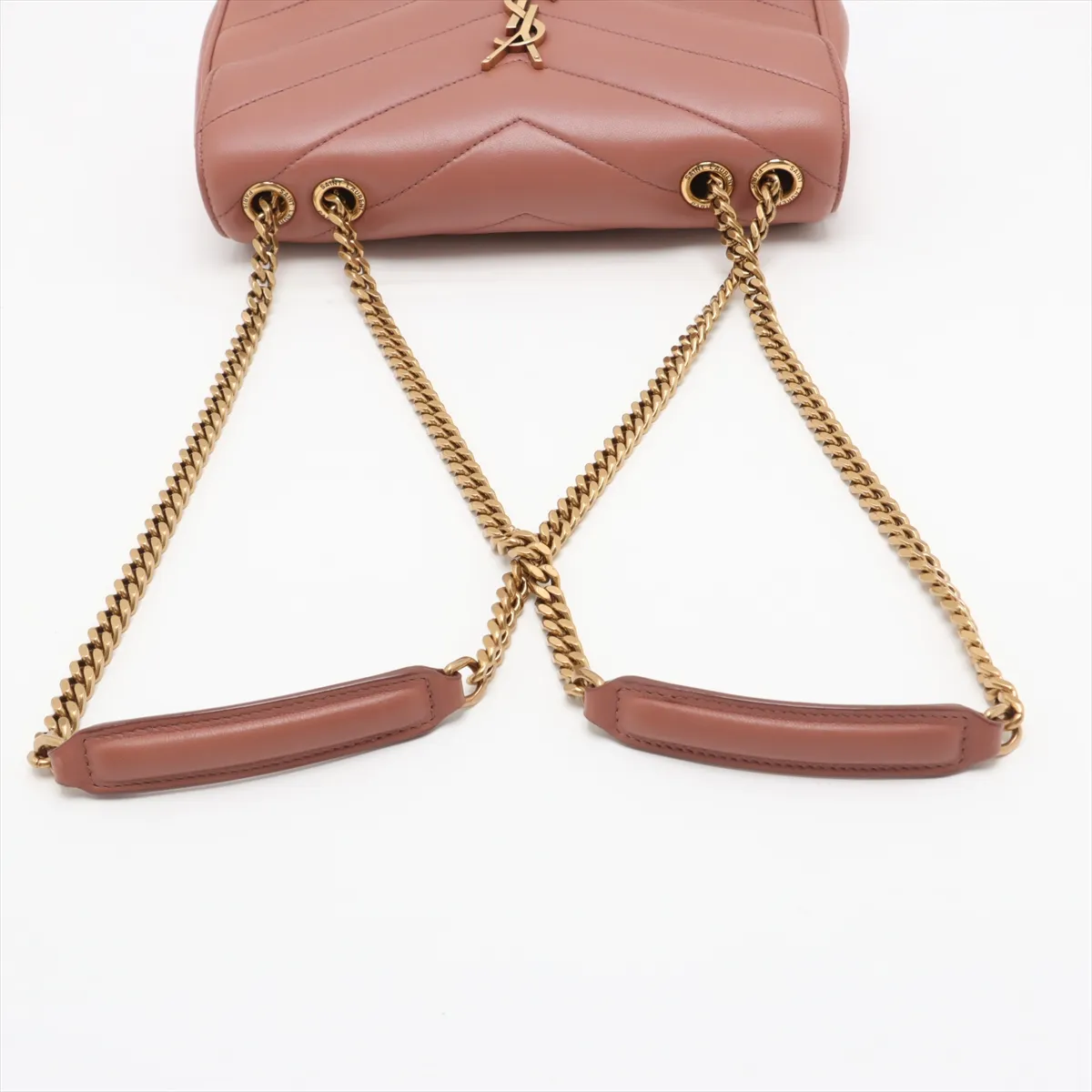 Lulu Leather Chain Shoulder Bag Pink 801437 with Mirror — view 5
