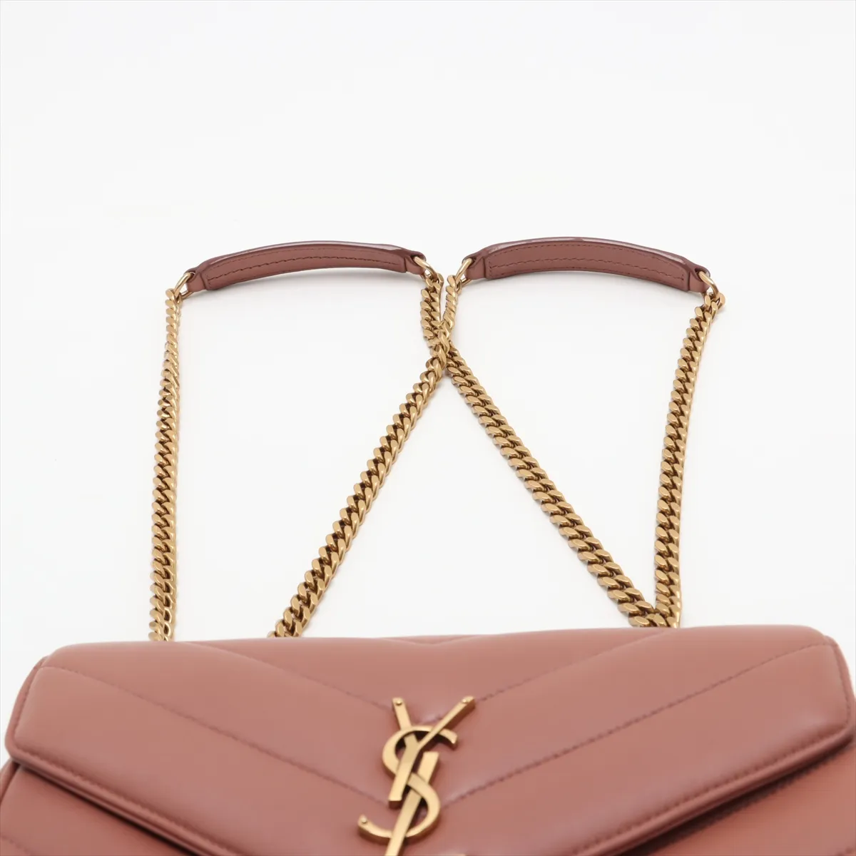 Lulu Leather Chain Shoulder Bag Pink 801437 with Mirror — view 6