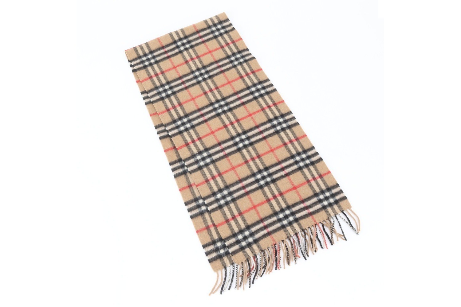 Tag attached, 100% cashmere, Nova Check pattern scarf. — view 2