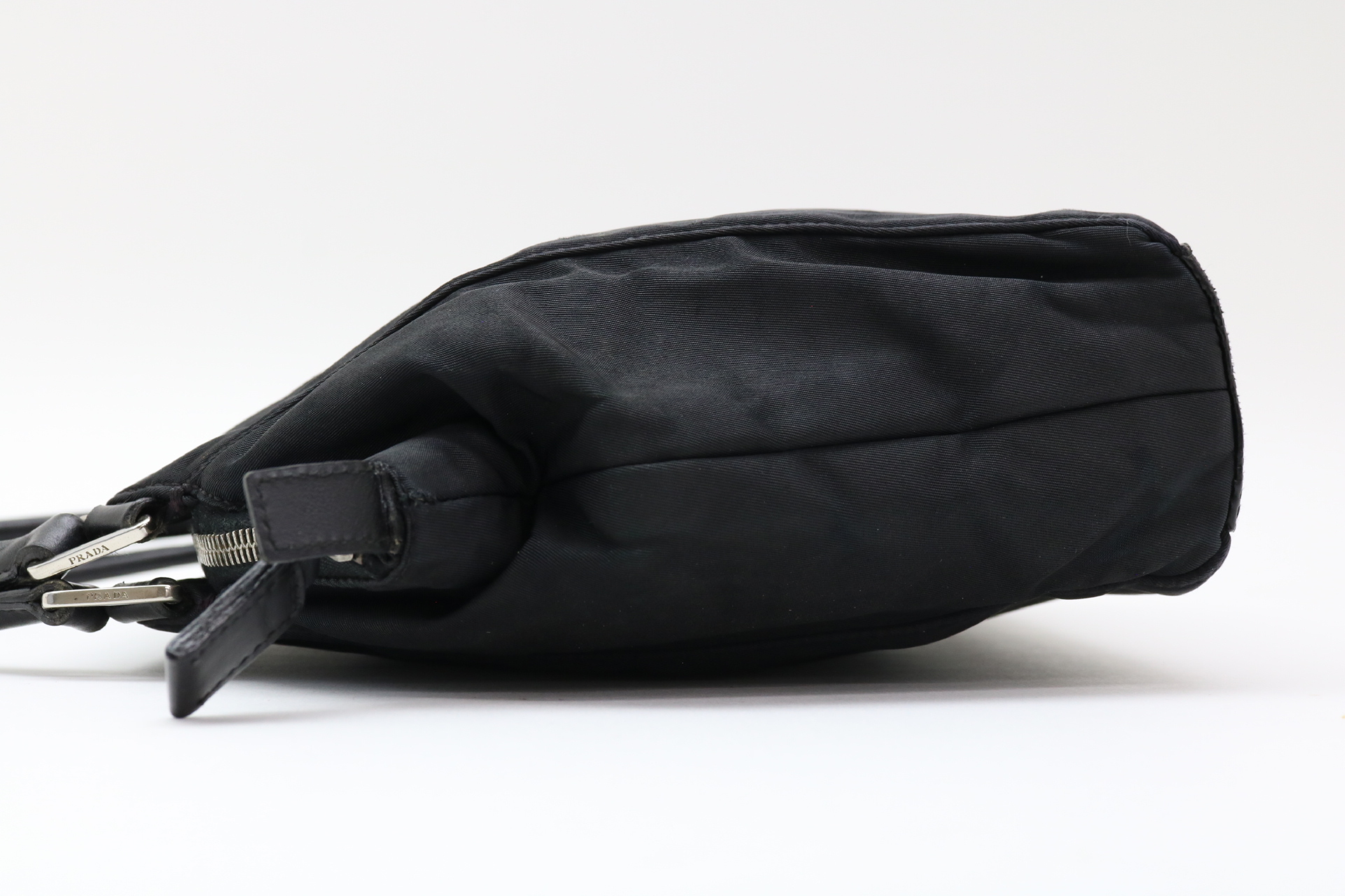 Triangle Logo Nylon Leather Handbag — view 3
