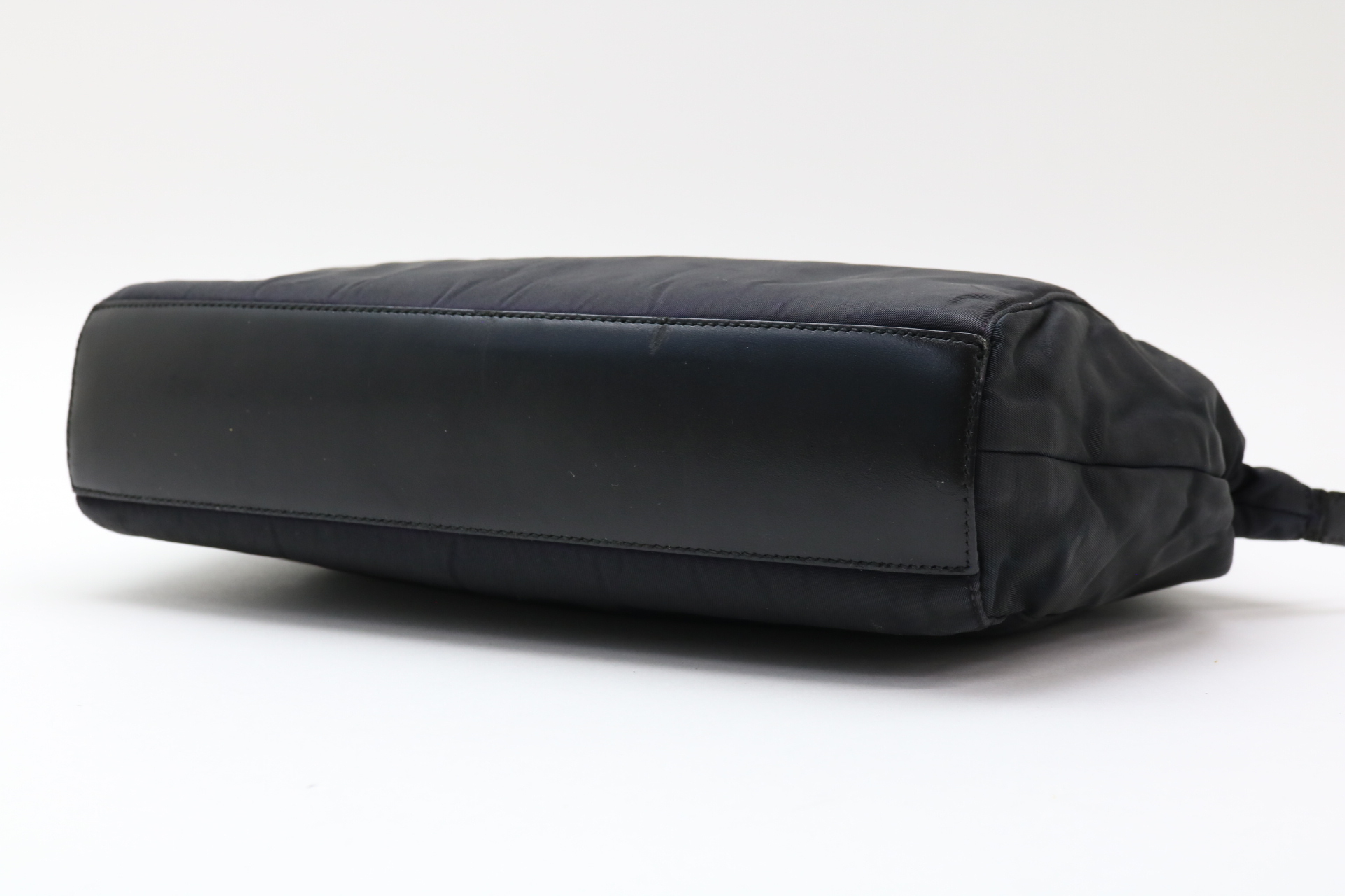 Triangle Logo Nylon Leather Handbag — view 6