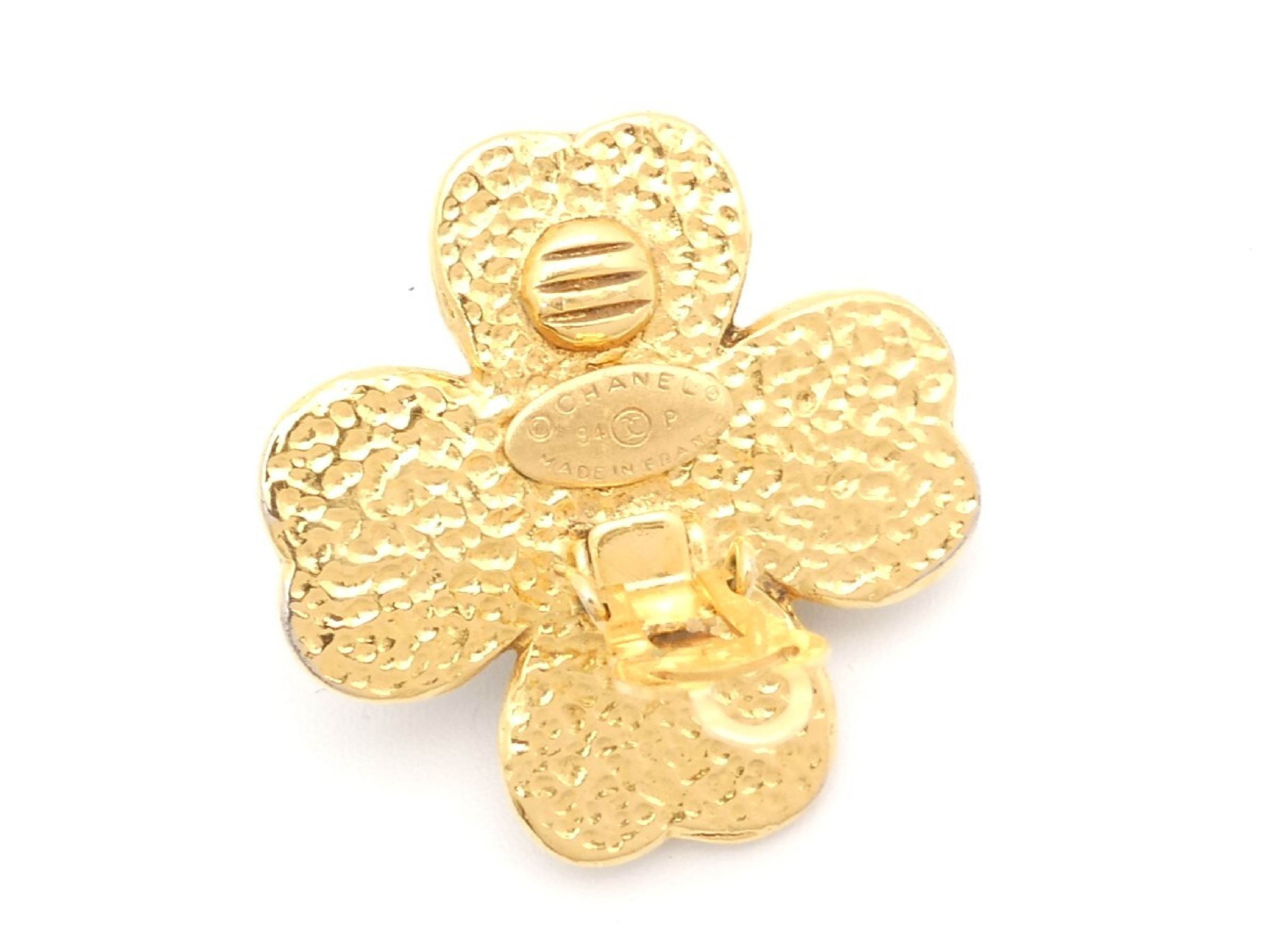 Coco Mark Clover Gold Earrings — view 5