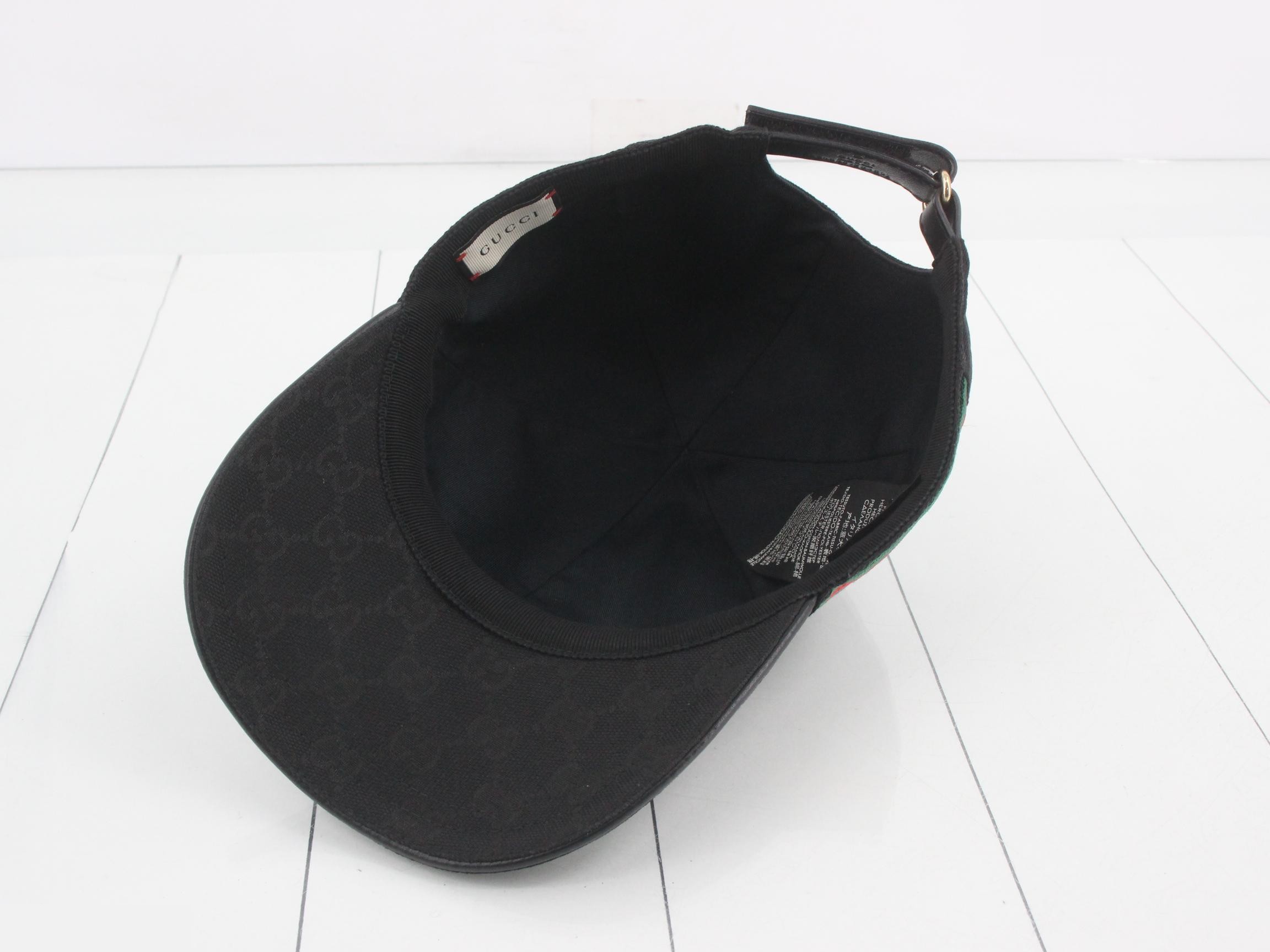 GG Canvas Baseball Cap, Black — view 3