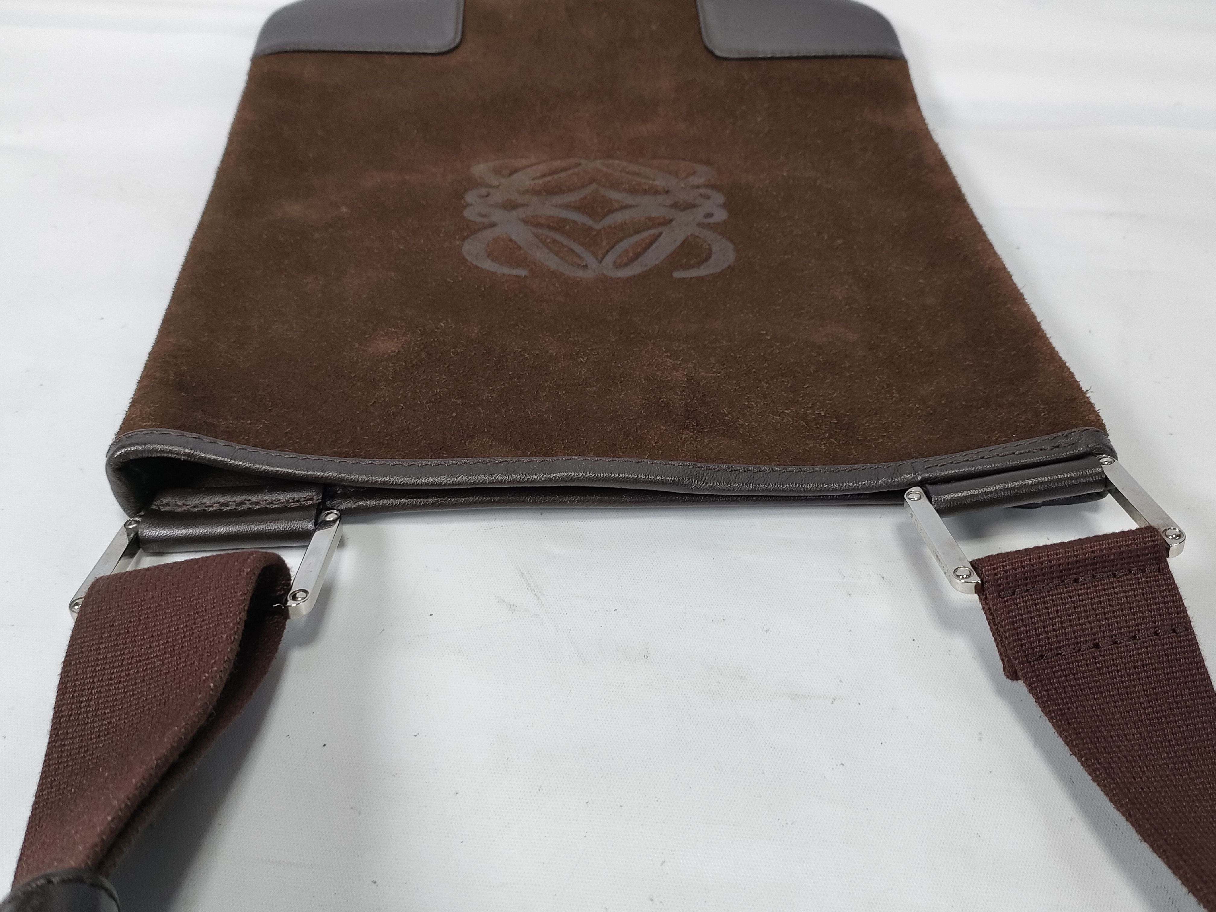 Anagram Suede Shoulder Bag — view 8