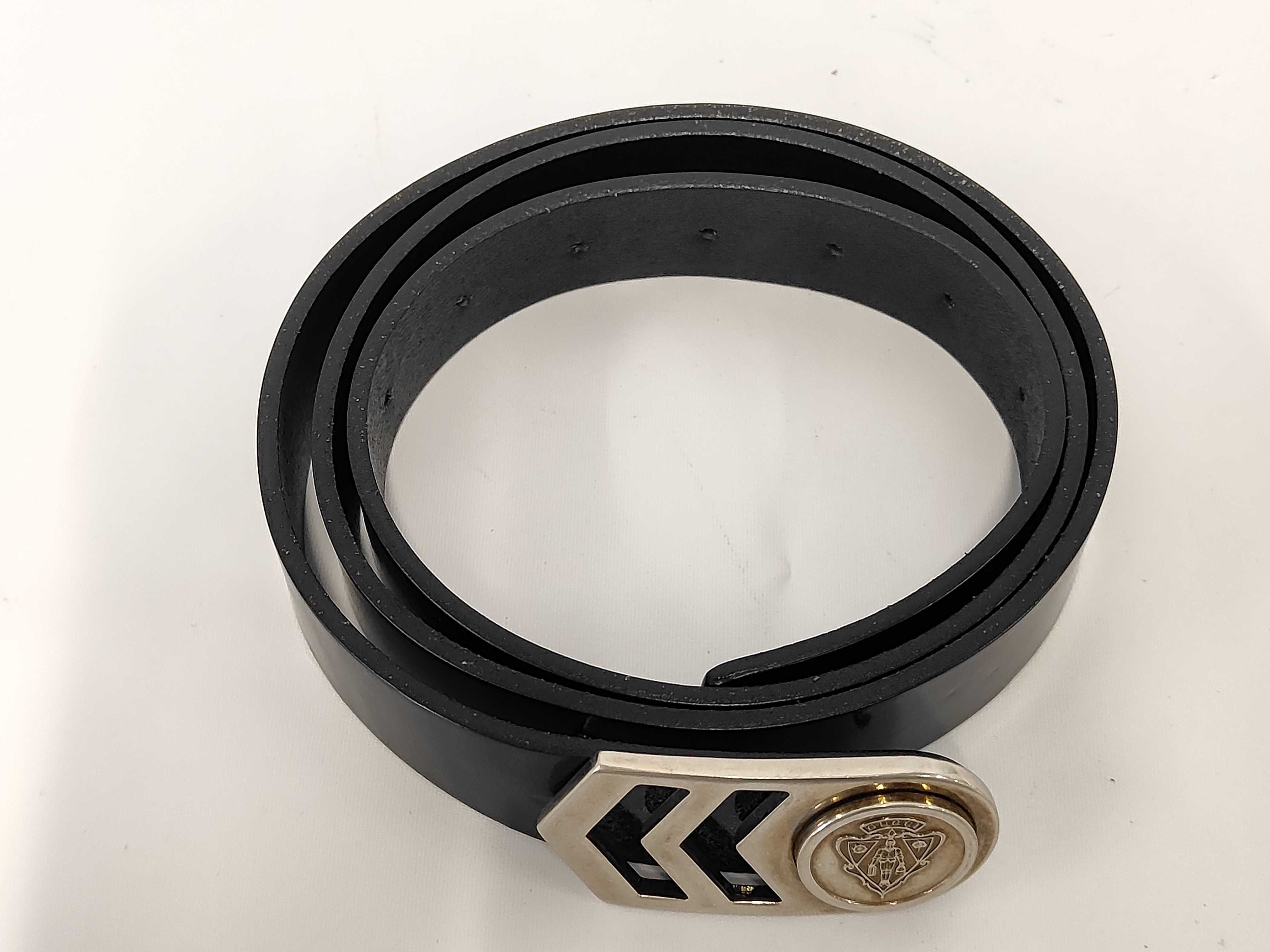 logo buckle leather belt — view 3
