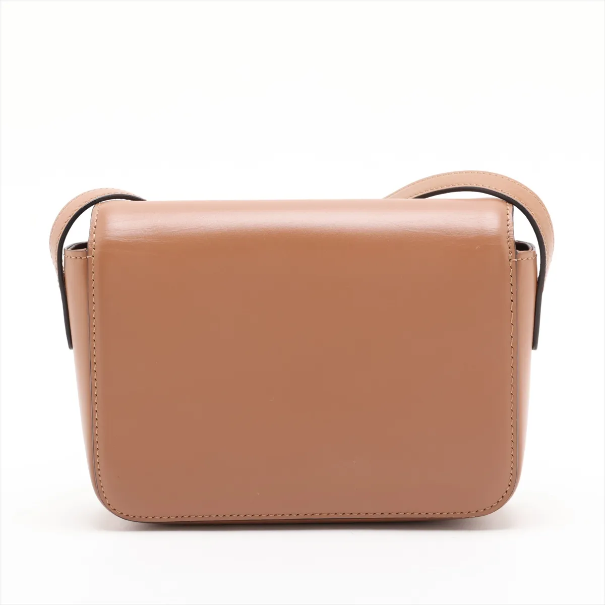 Triomphe Teen Leather Shoulder Bag, Brown — view 2
