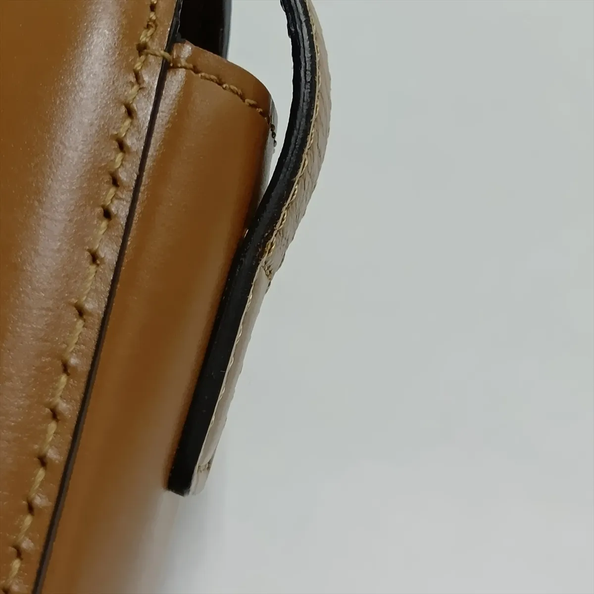 Triomphe Teen Leather Shoulder Bag, Brown — view 14