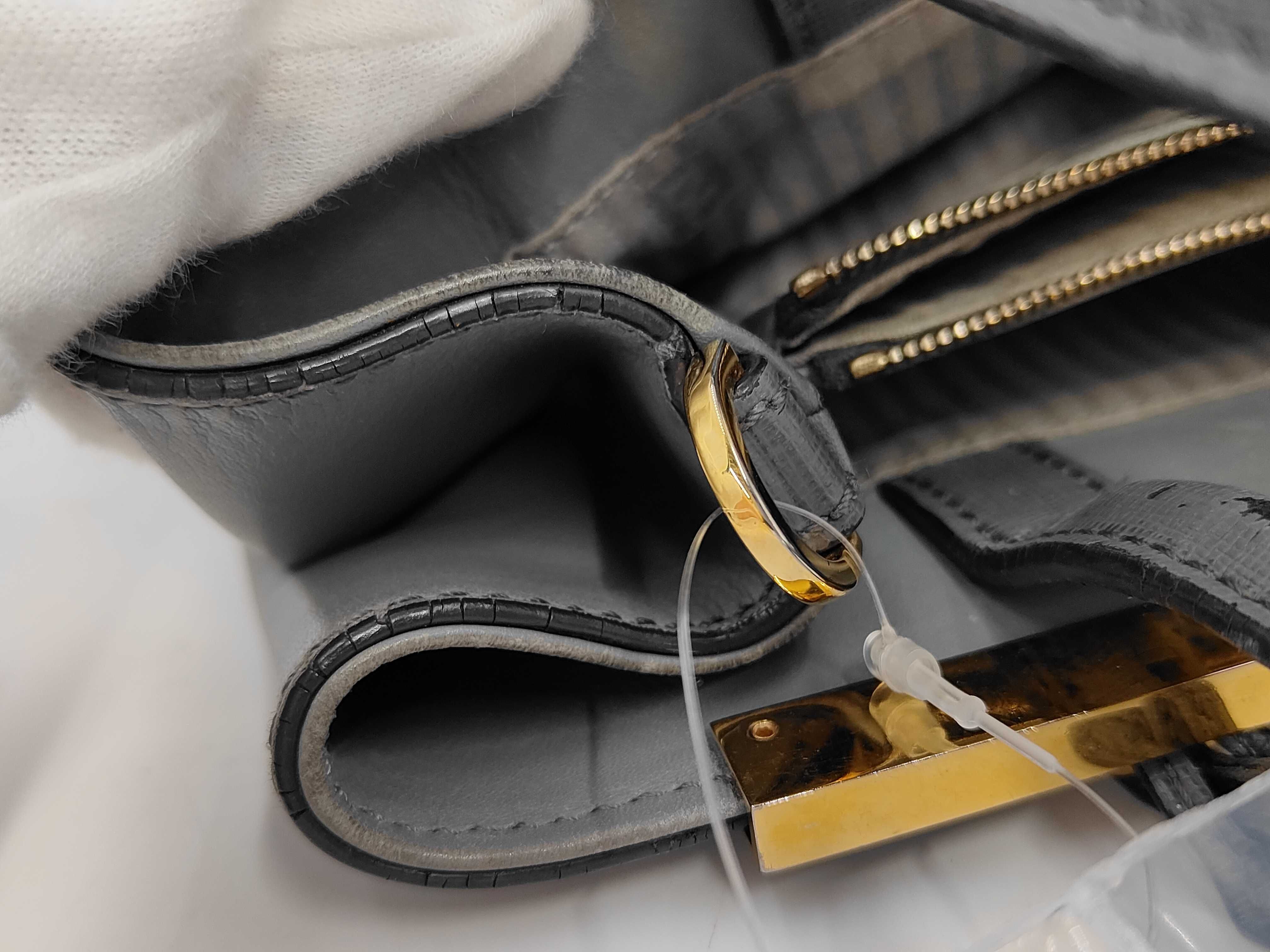 Petite 2Jours Leather Tote Bag in Dark Gray — view 11