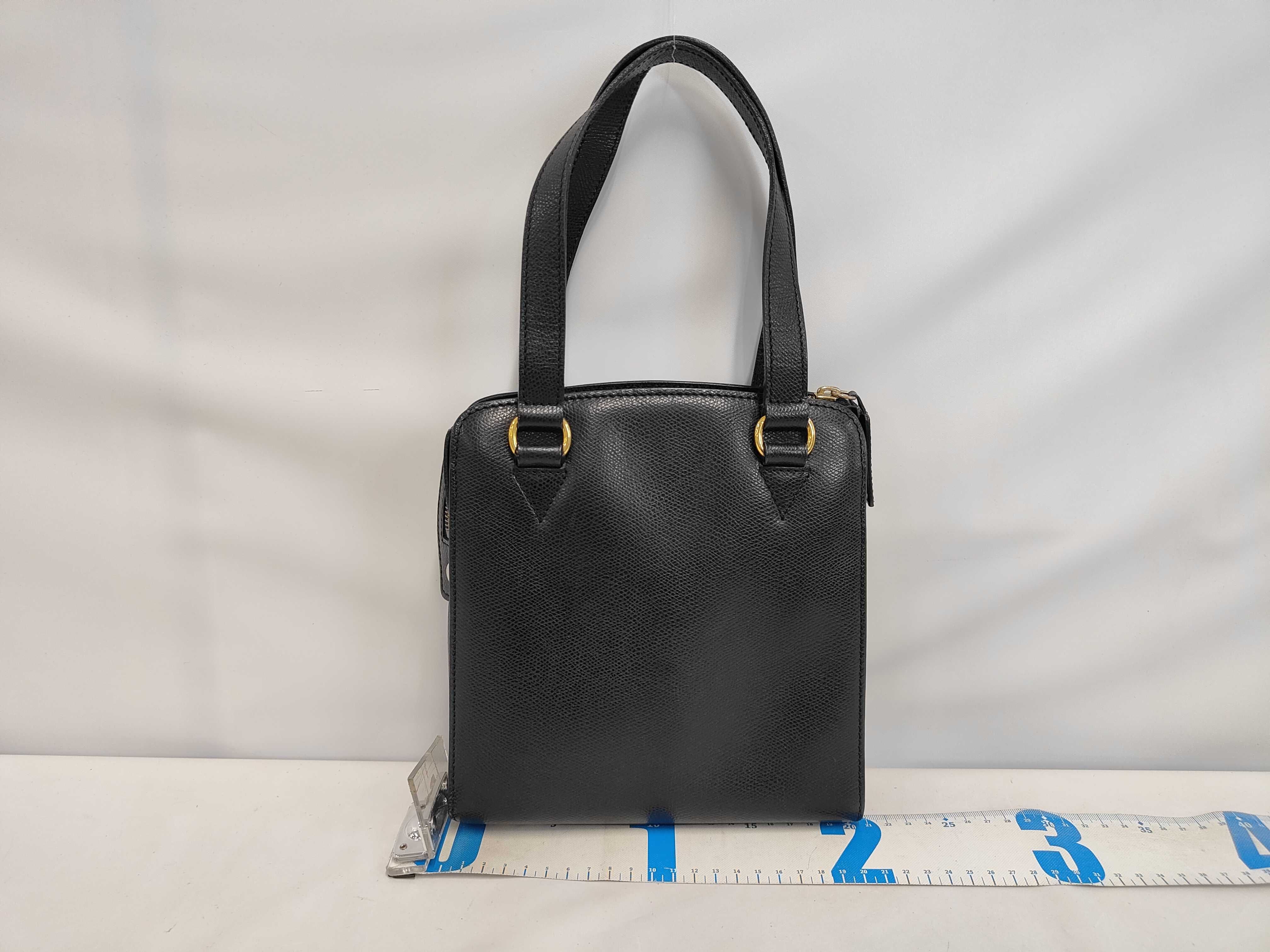 Leather Turnlock Handbag, Black Handbag — view 2