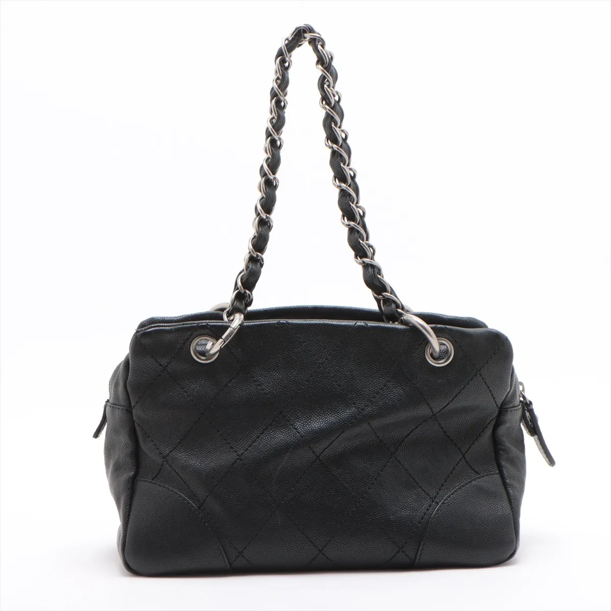 Wild Stitch Caviar Skin Chain Shoulder Bag Black Gunmetal Hardware 10827177 10s — view 2