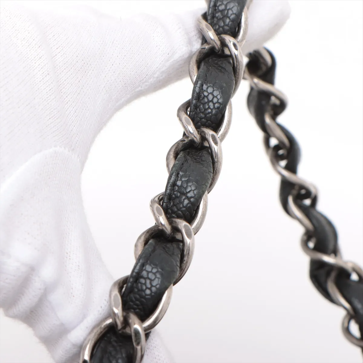 Wild Stitch Caviar Skin Chain Shoulder Bag Black Gunmetal Hardware 10827177 10s — view 14