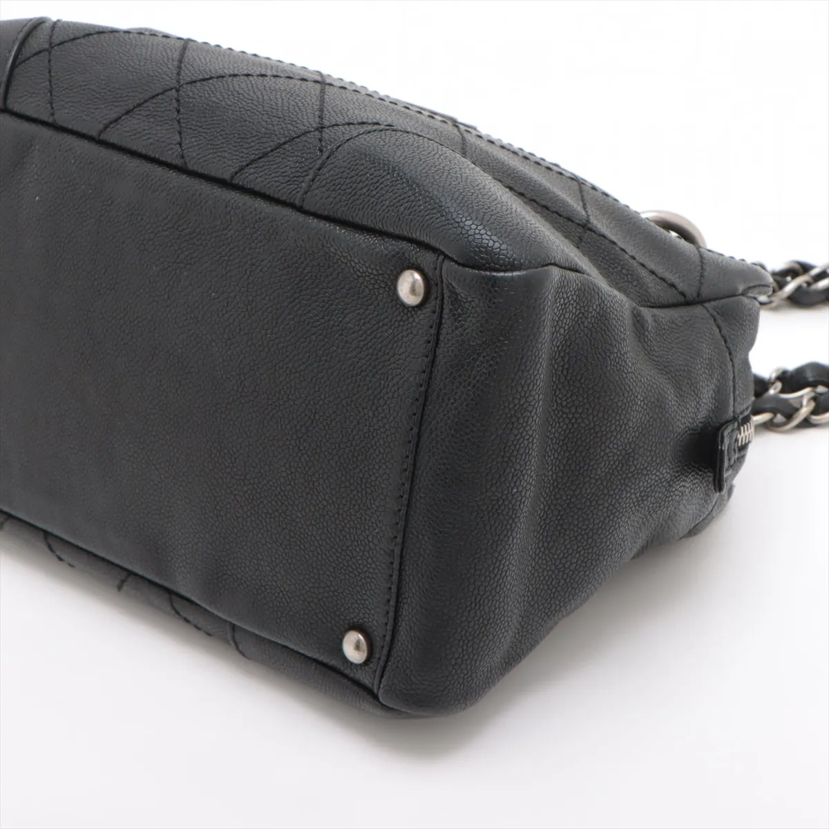 Wild Stitch Caviar Skin Chain Shoulder Bag Black Gunmetal Hardware 10827177 10s — view 3