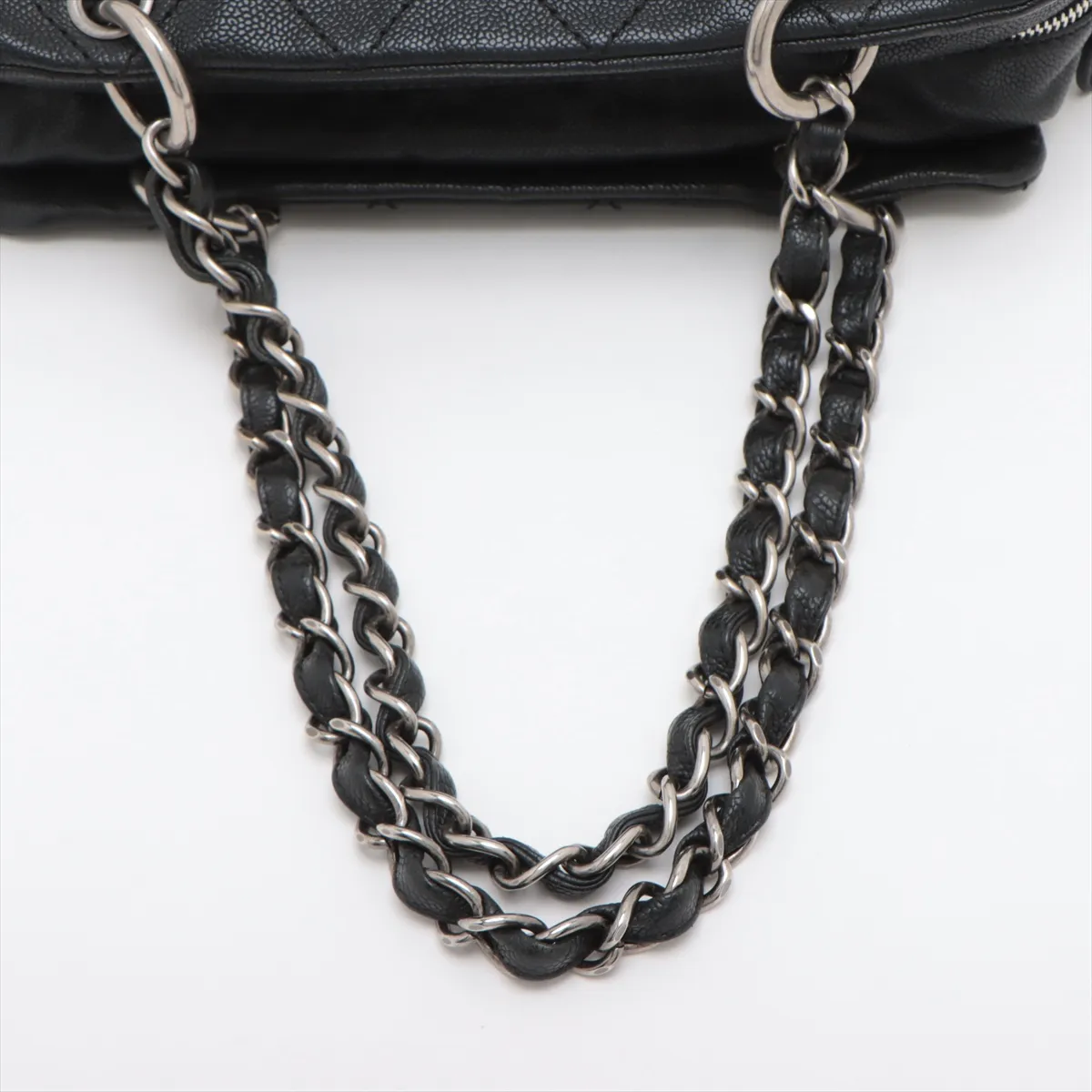Wild Stitch Caviar Skin Chain Shoulder Bag Black Gunmetal Hardware 10827177 10s — view 5