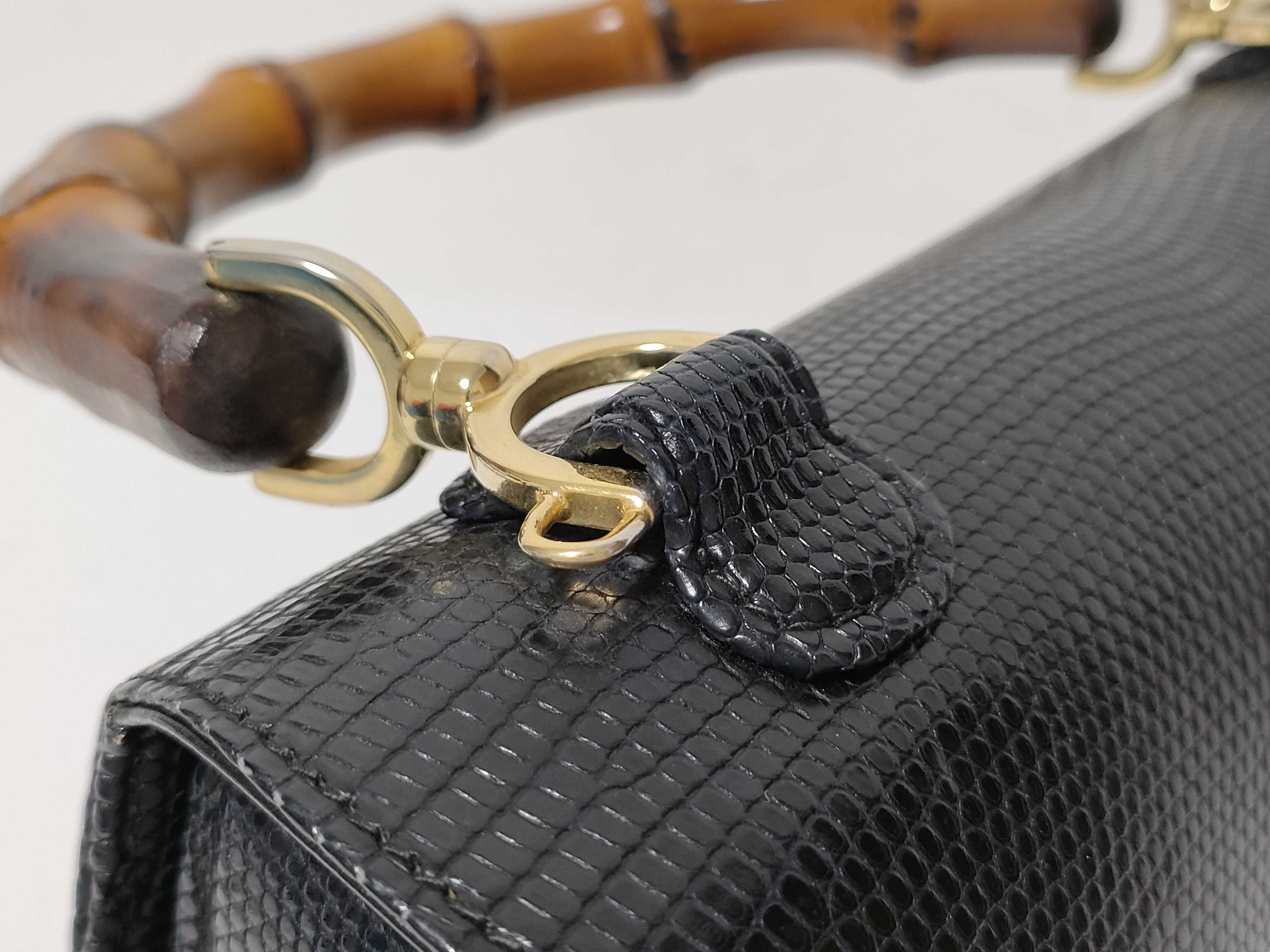 Bamboo Leather Shoulder Bag, Black, 000 01 0633 (Handbag) — view 7