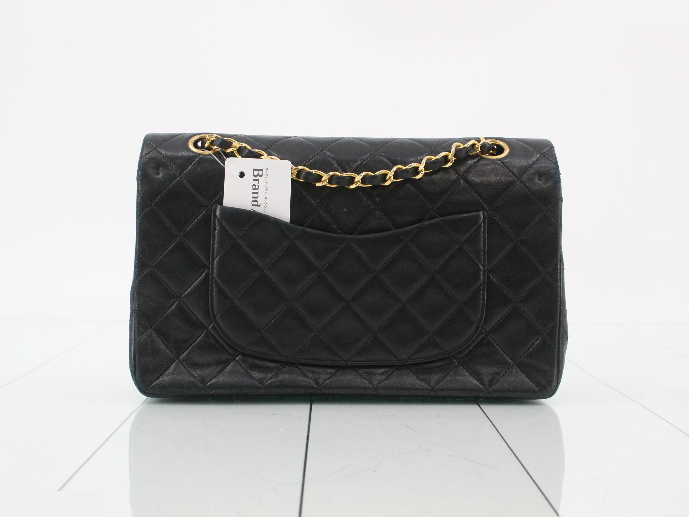 Matelassé Lambskin Chain Shoulder Bag, Black — view 2