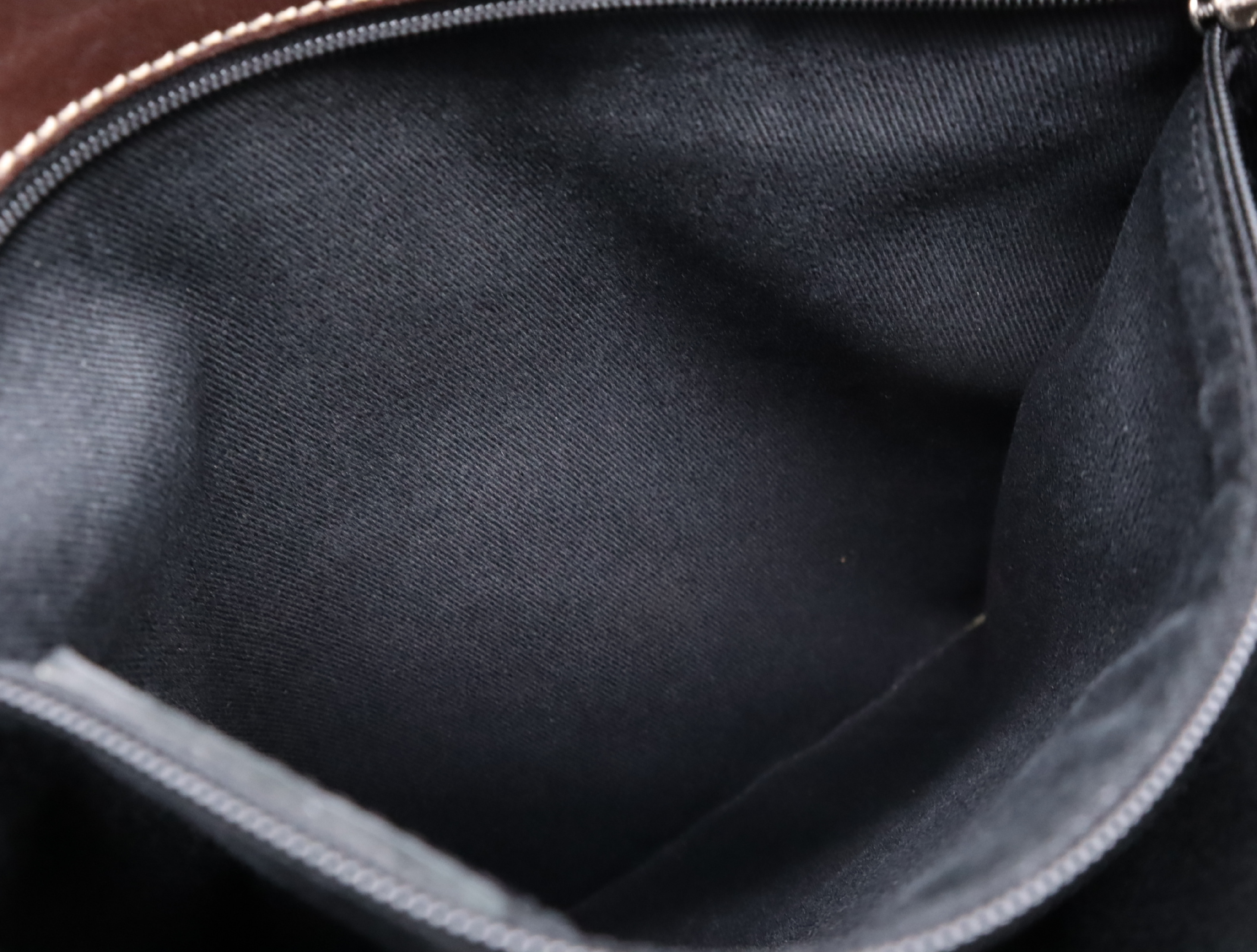 Canvas x Leather Anagram Shoulder Bag (Blue/Brown) — view 13