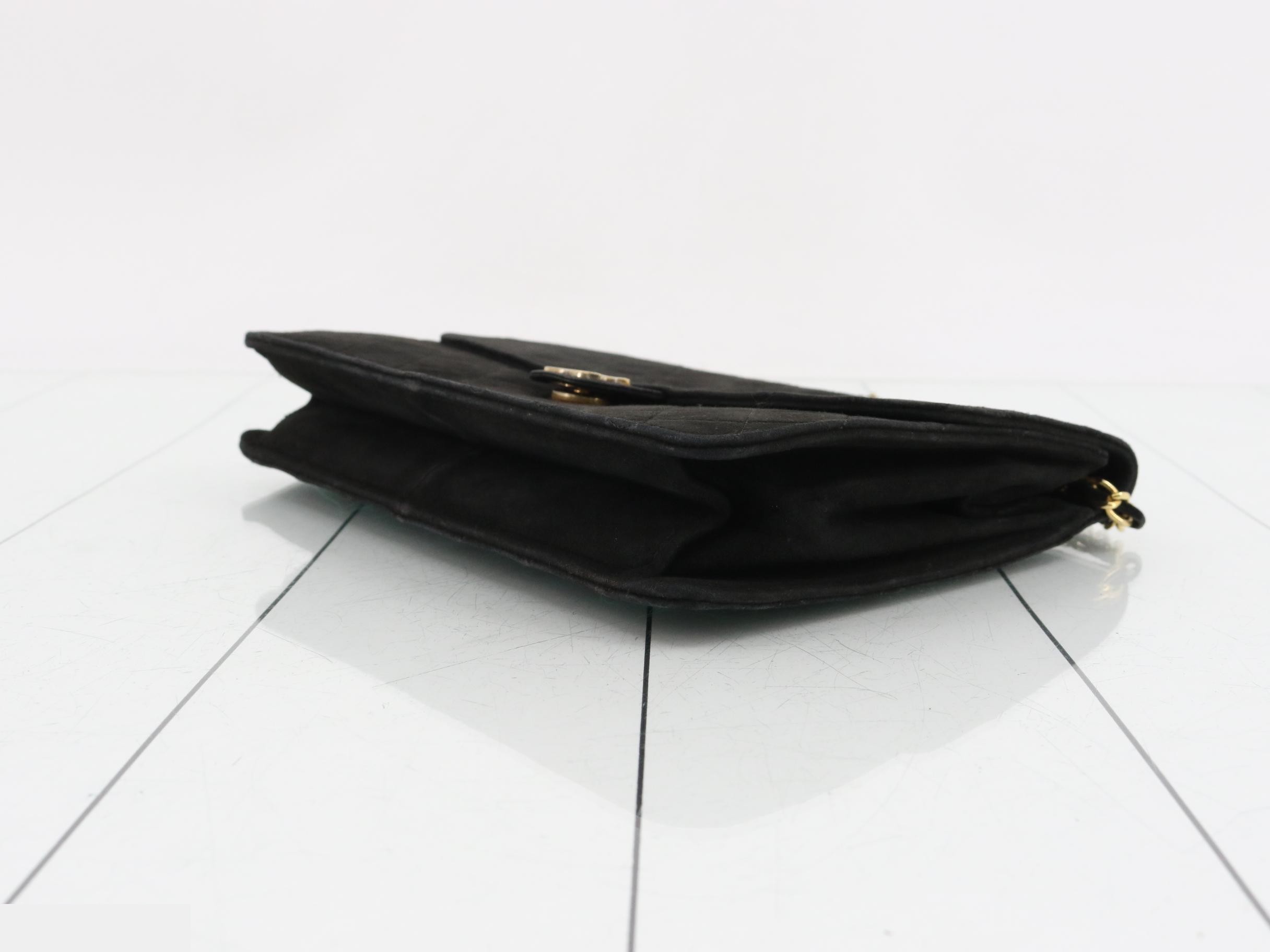 Suede Matelassé Coco Mark Shoulder Bag — view 6