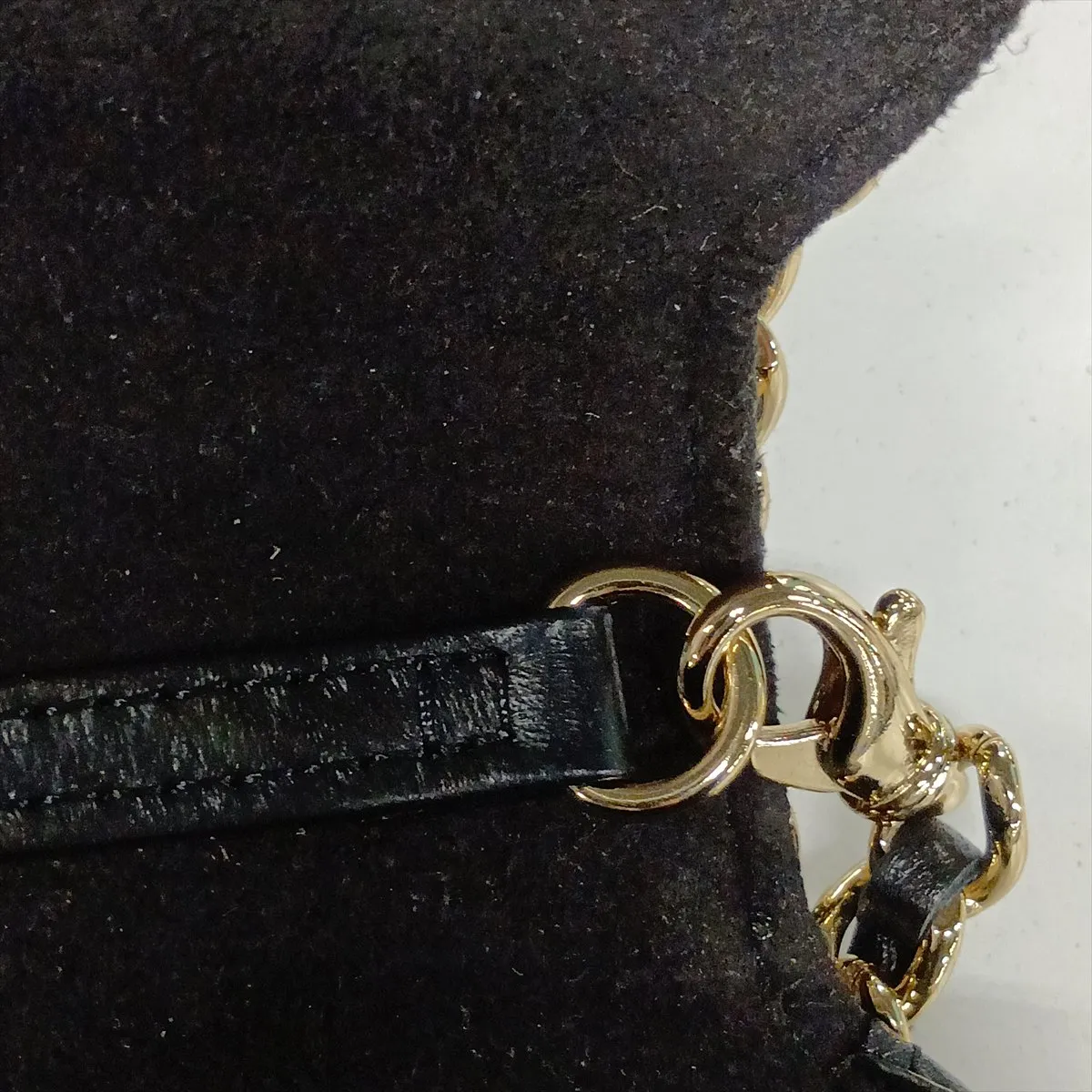 Matelassé Lambskin Chain Shoulder Bag with Glasses Case, Black with Gold Hardware, 32113262, Serial Number 32 — view 9