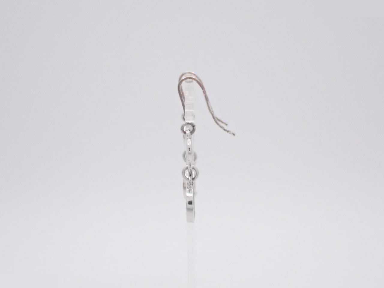 D logo heart rhinestone swing earrings, with box. — view 3