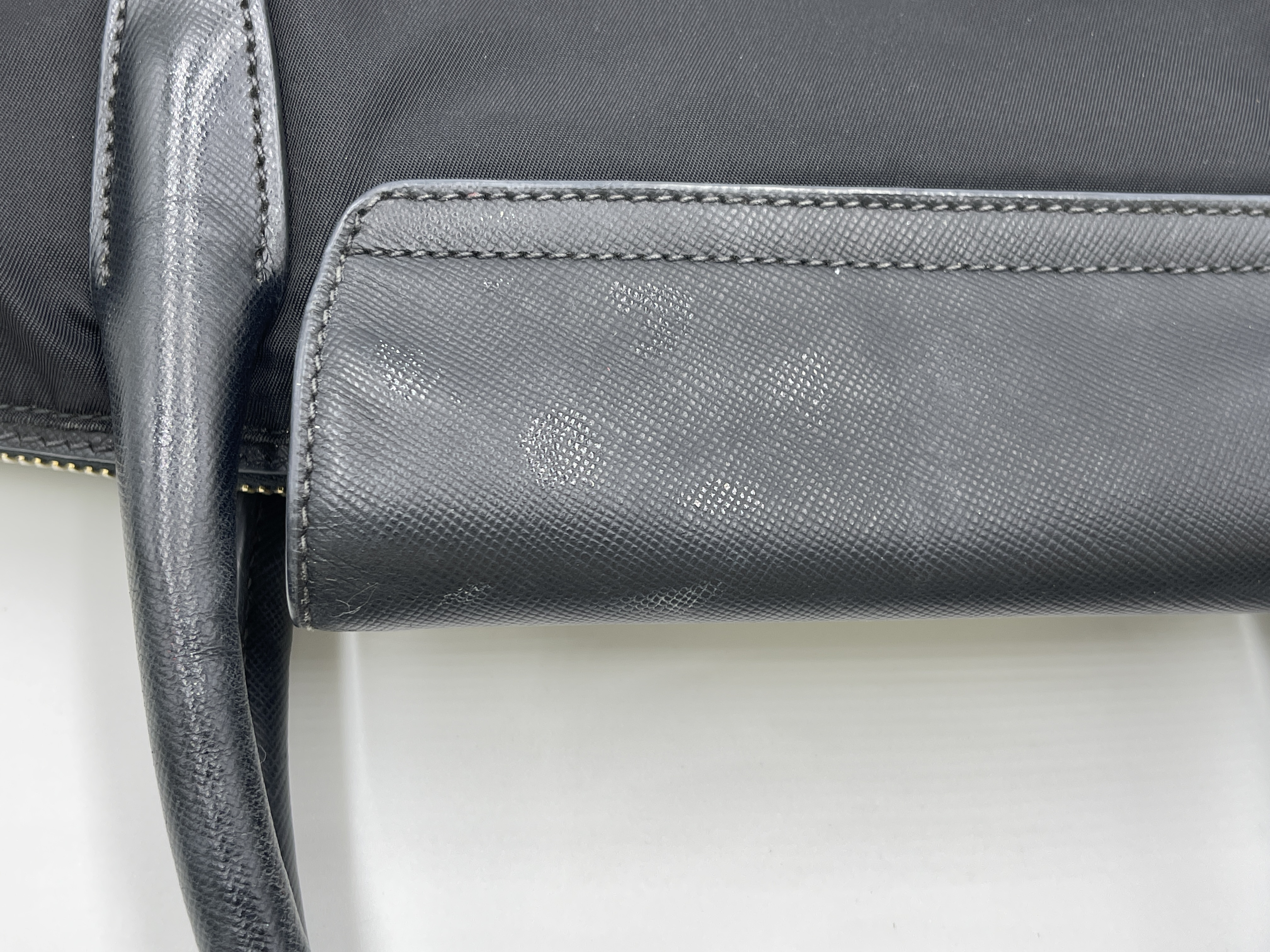 Nylon Black Triangle Logo Handbag — view 11