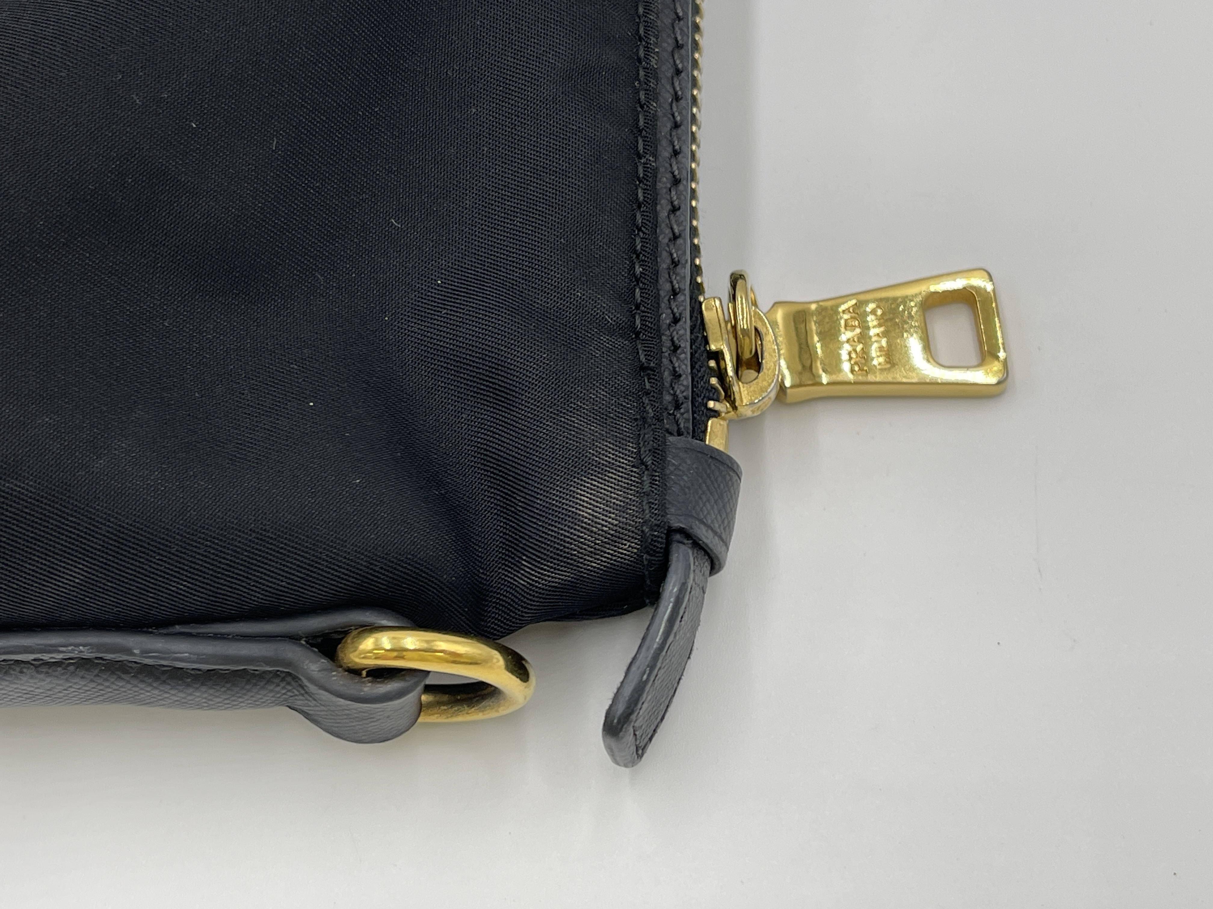 Nylon Black Triangle Logo Handbag — view 12