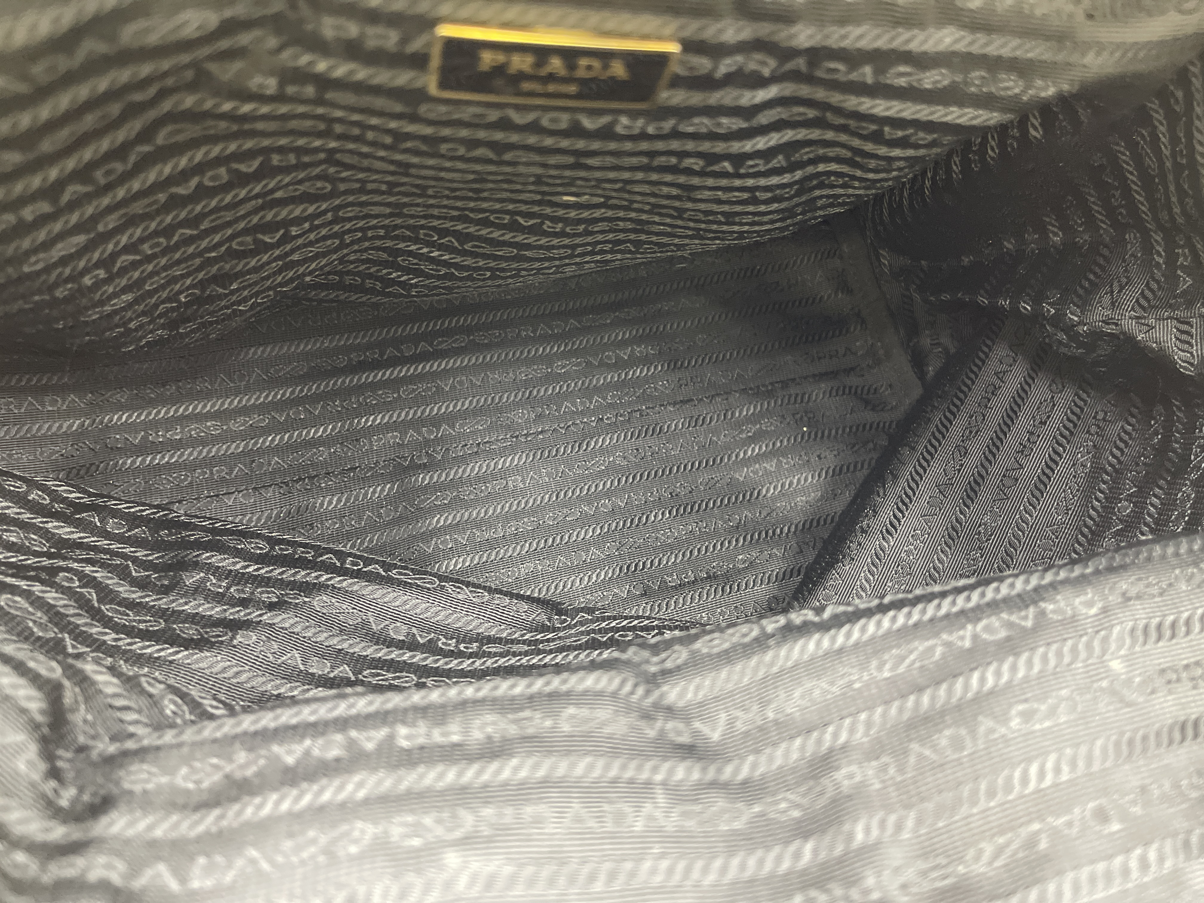 Nylon Black Triangle Logo Handbag — view 9