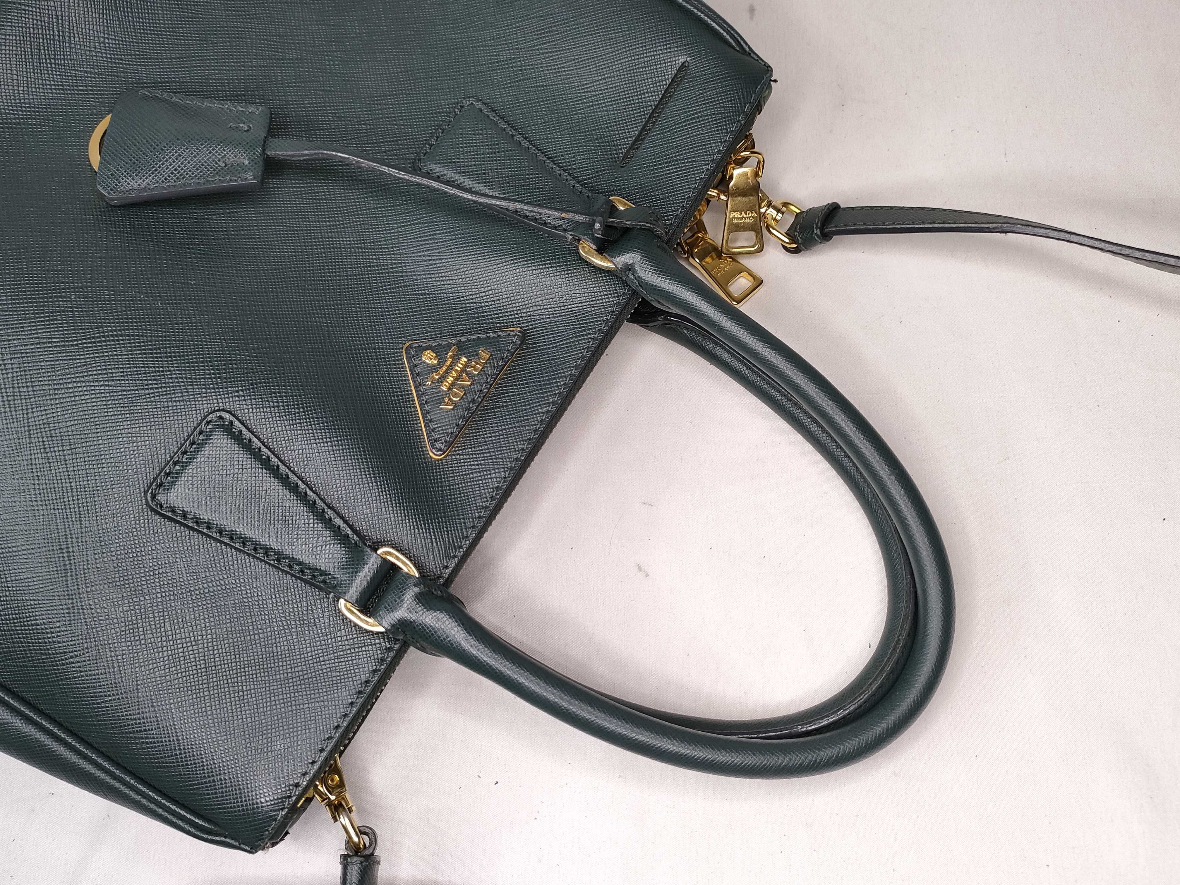 Galleria Handbag, Leather, Green, 2-Way Handbag — view 3