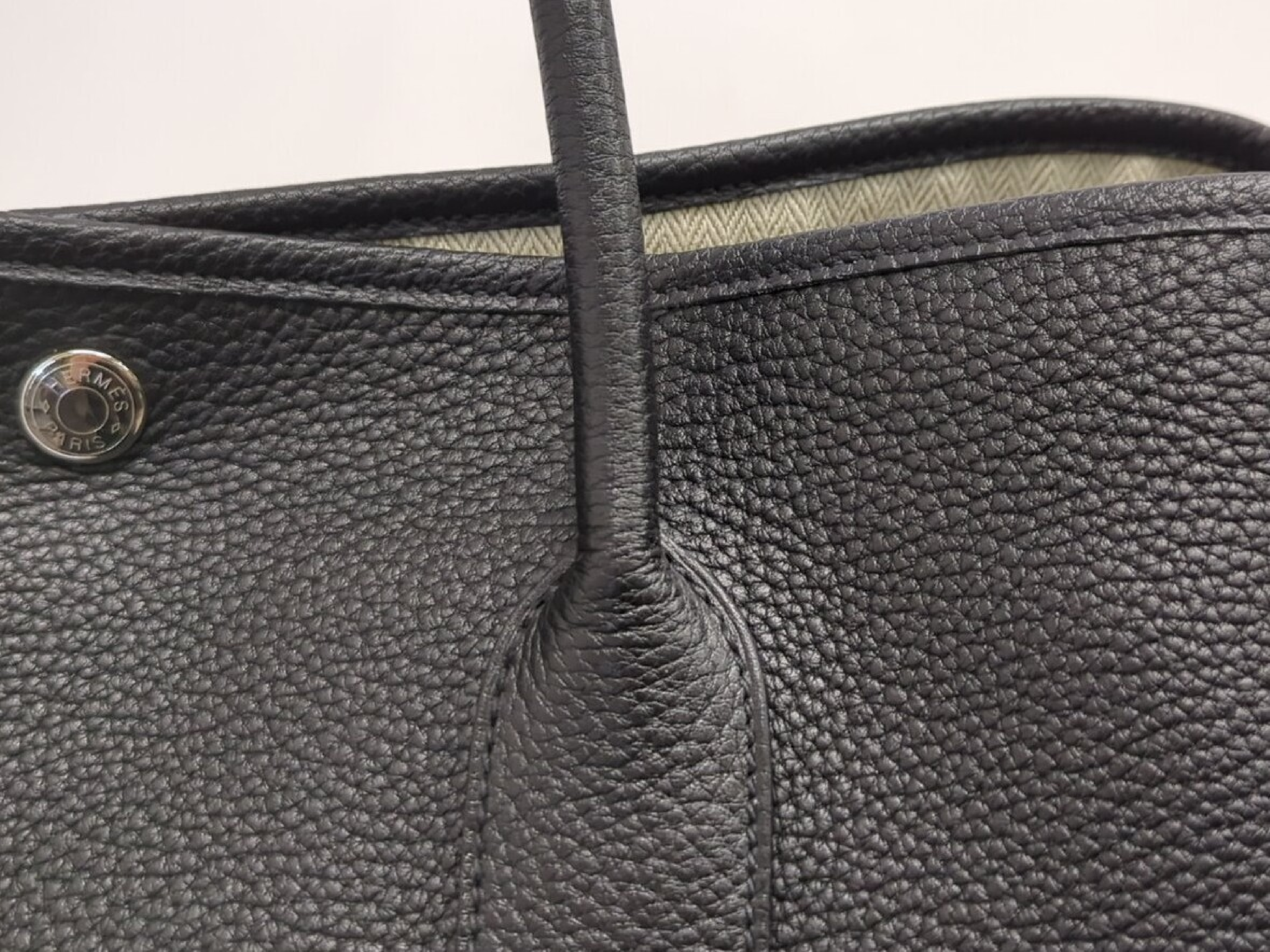 Garden Party 36 PM Negonda Black Tote Bag with Silver Hardware and D Stamp — view 8