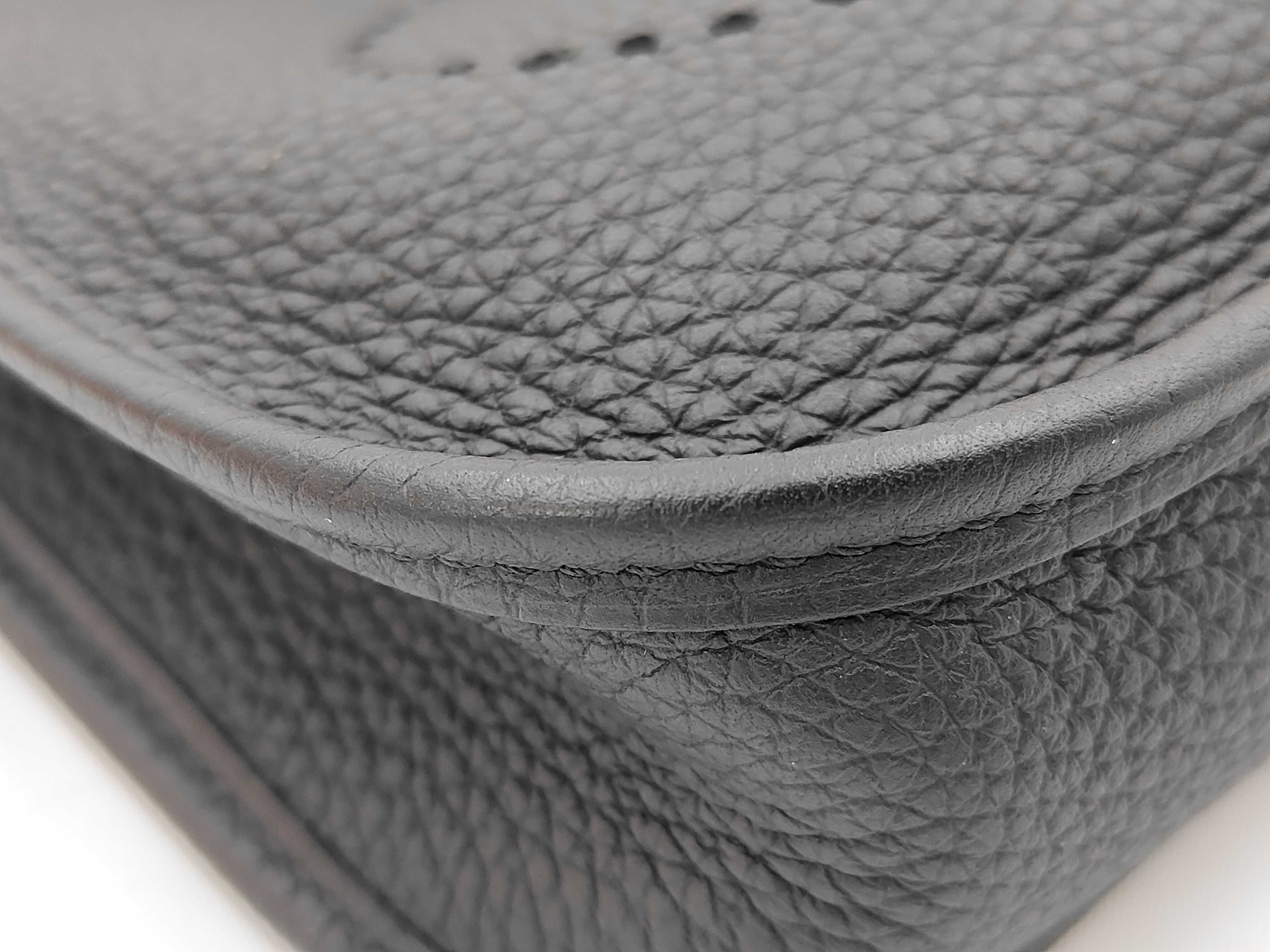 Evelyne TPM Taurillon Clemence Leather, Black, Gold Hardware, U Stamp, 100cm Shoulder Bag — view 6