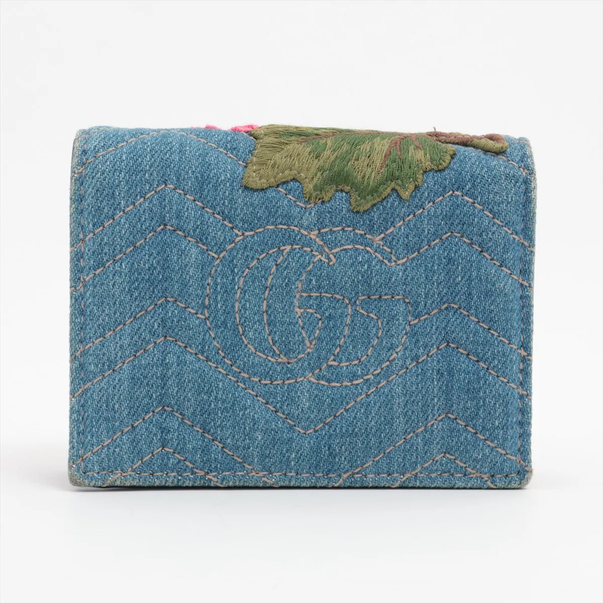 GG Marmont 466492 Denim Compact Wallet Blue — view 2