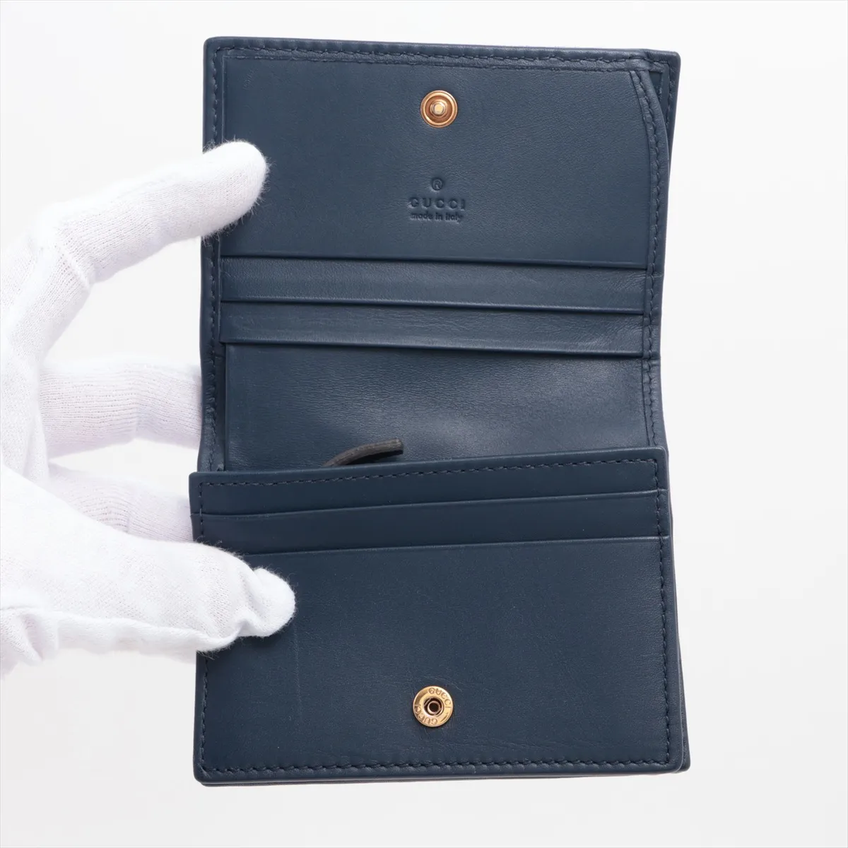 GG Marmont 466492 Denim Compact Wallet Blue — view 3