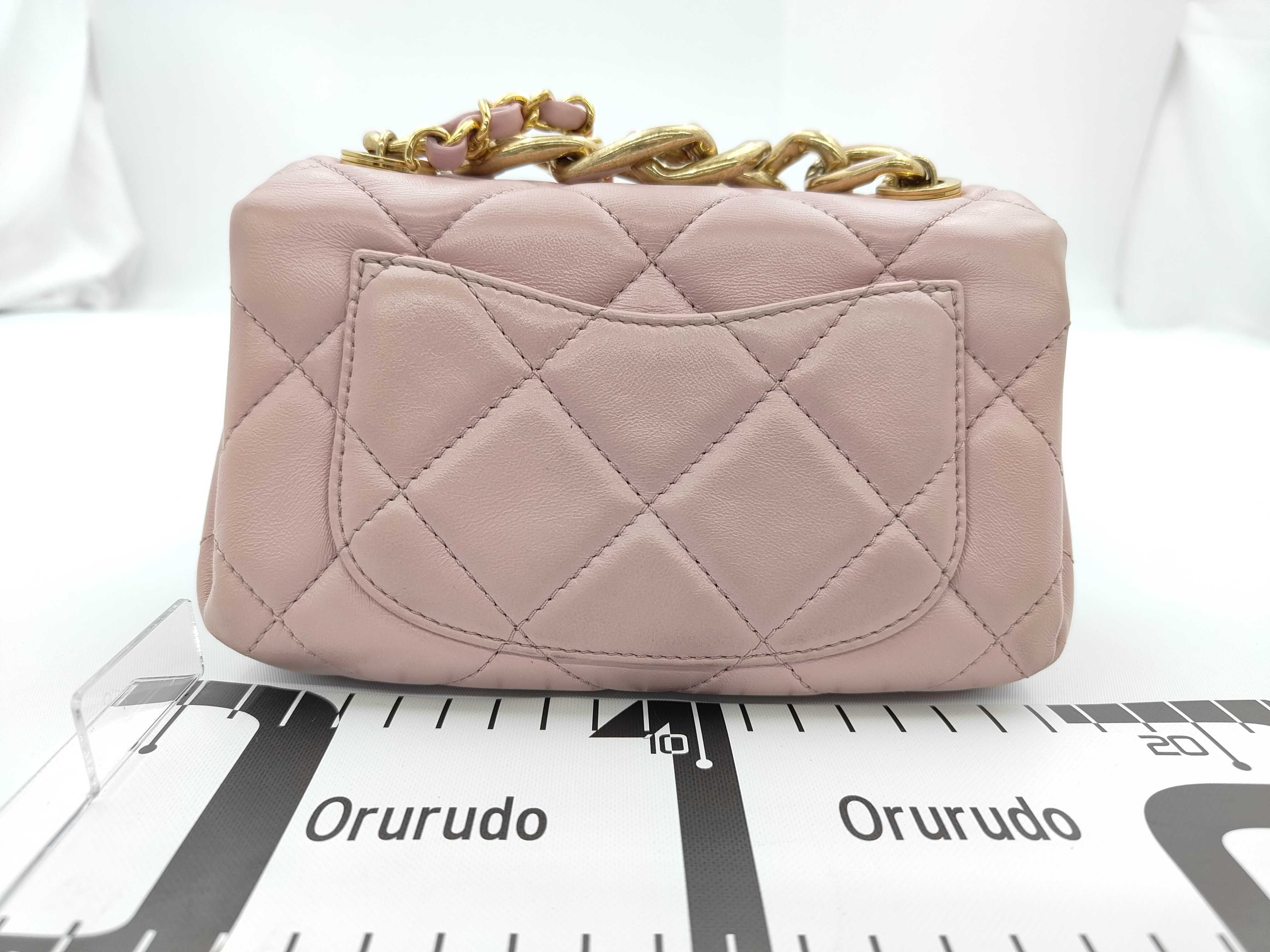 Mini Matelassé Lambskin Pink Chain Shoulder Bag — view 2