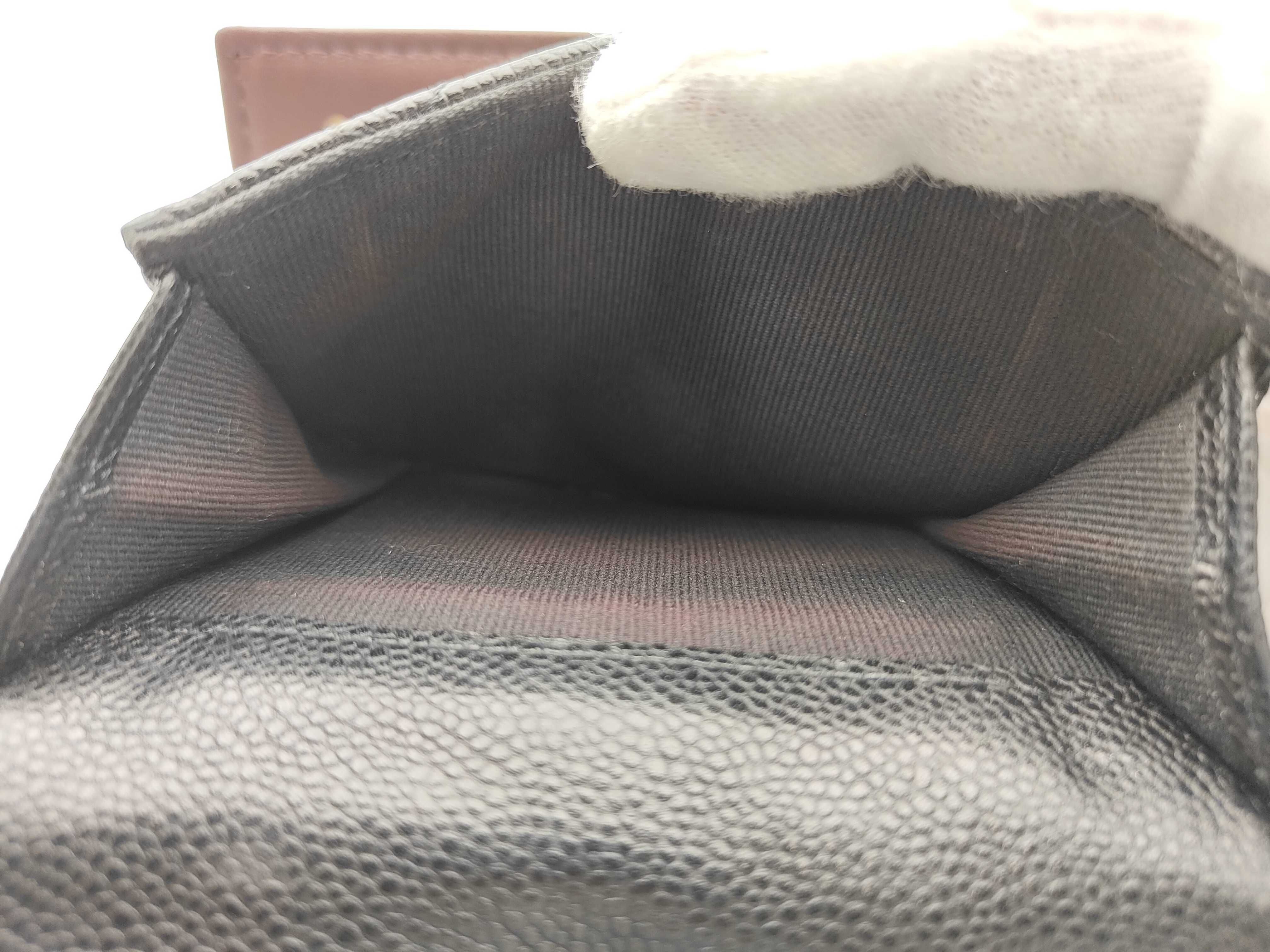 Matelassé Caviar Leather Black Tri-fold Wallet Coin Case — view 7