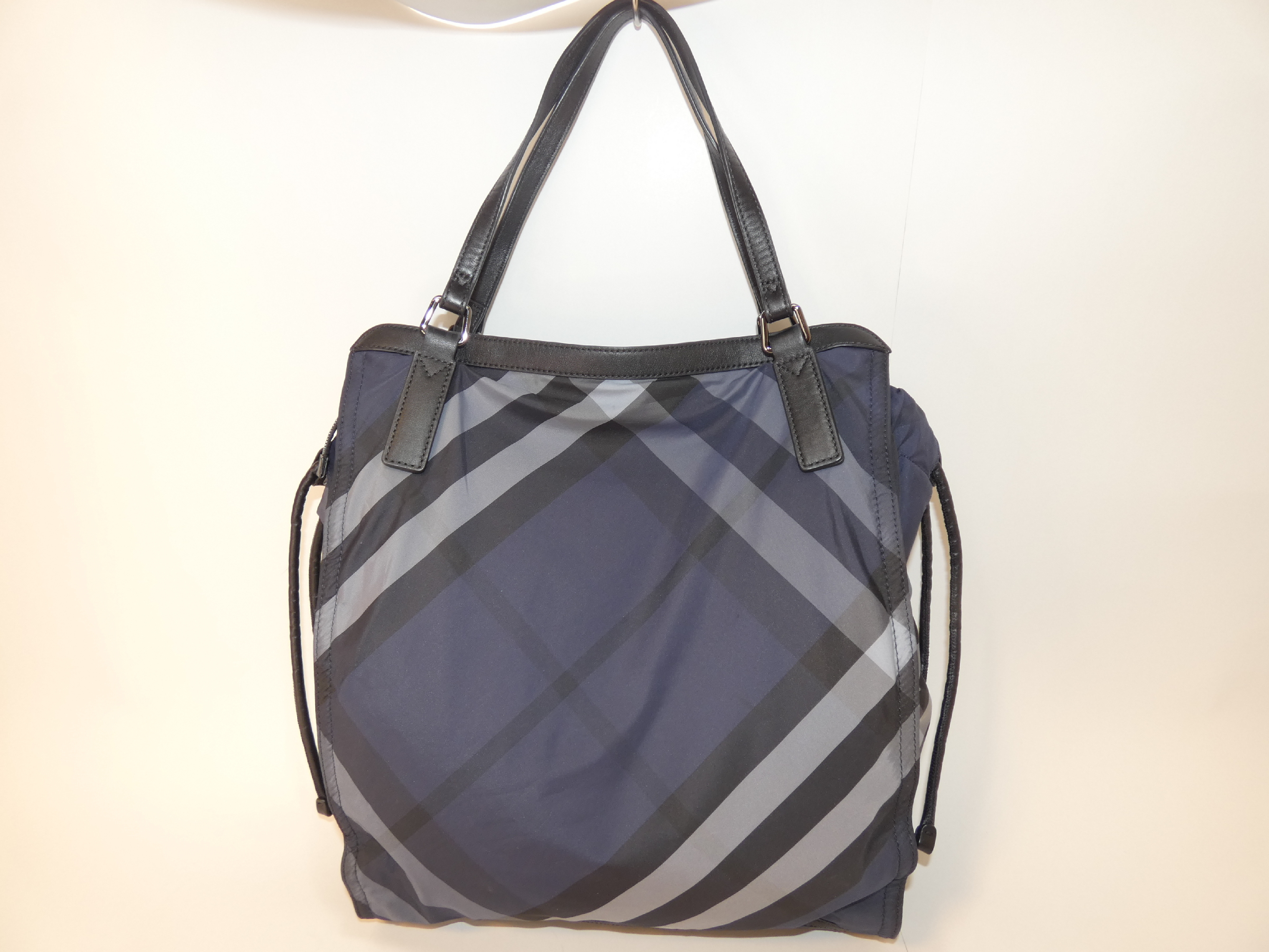 Nova Check Nylon Drawstring Tote Bag — view 2
