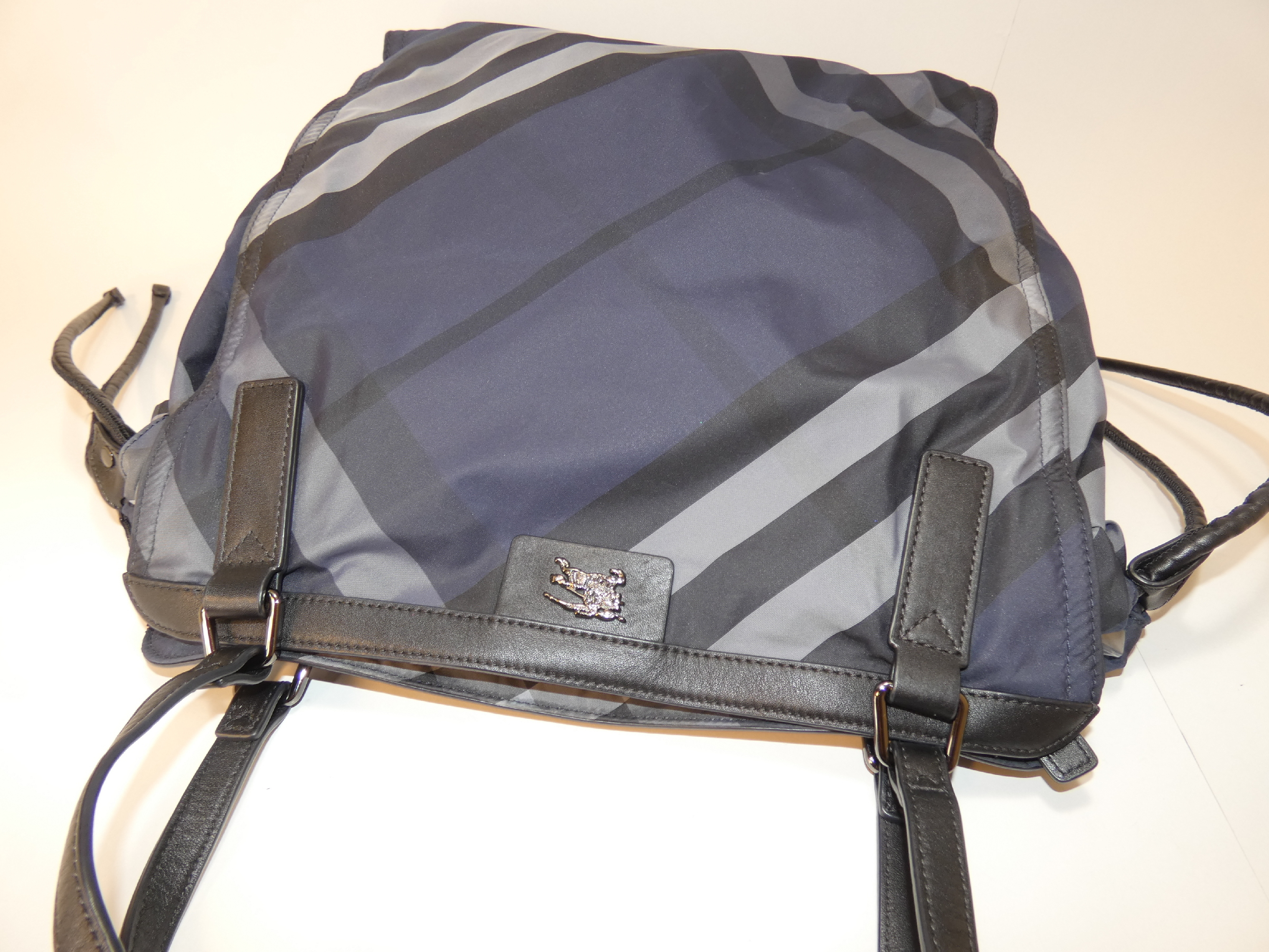 Nova Check Nylon Drawstring Tote Bag — view 3