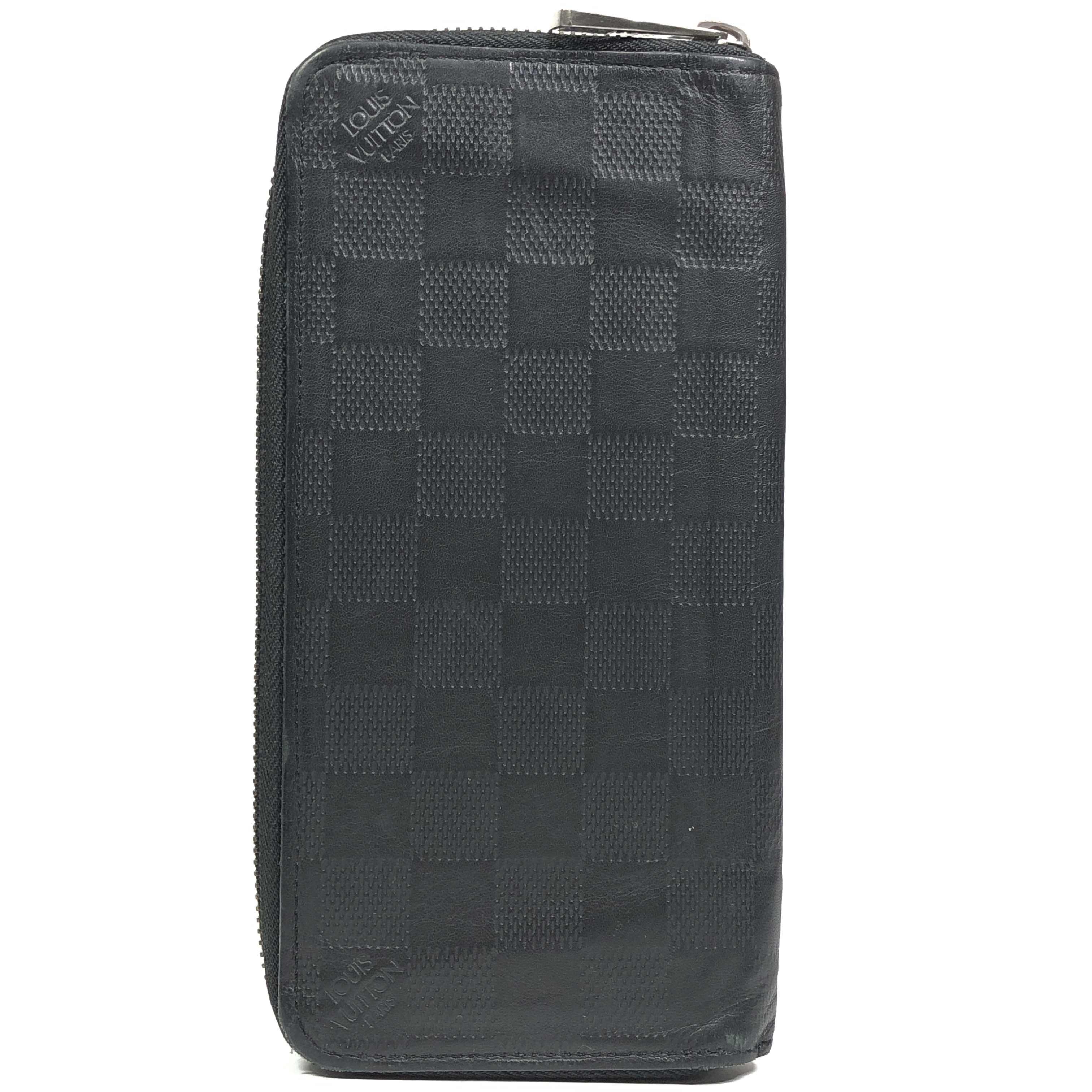 Damier Infini Zippy Wallet Vertical Long Wallet N63548 Organizer Round Zipper Onyx CA1199 Coin Purse — view 2