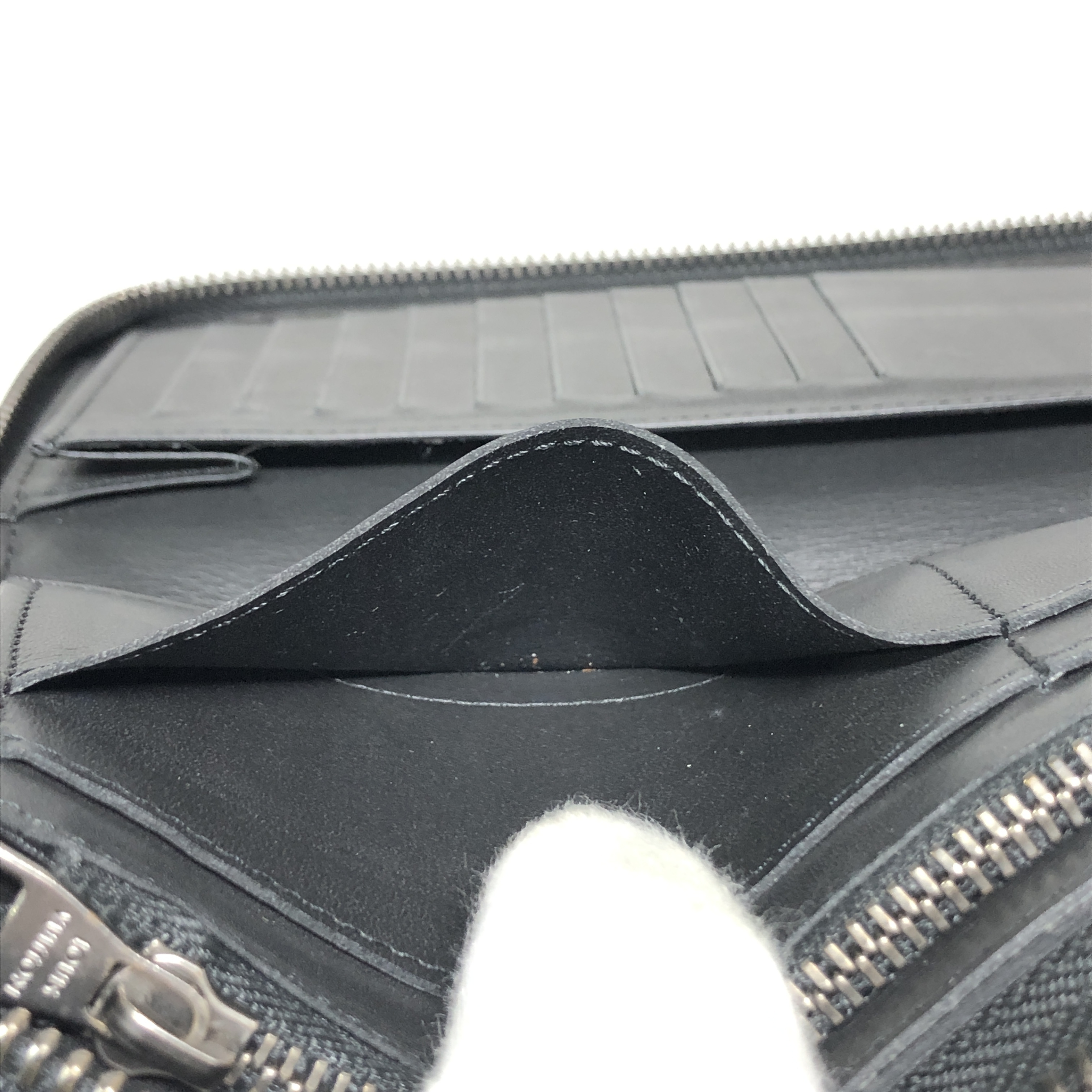 Damier Infini Zippy Wallet Vertical Long Wallet N63548 Organizer Round Zipper Onyx CA1199 Coin Purse — view 15