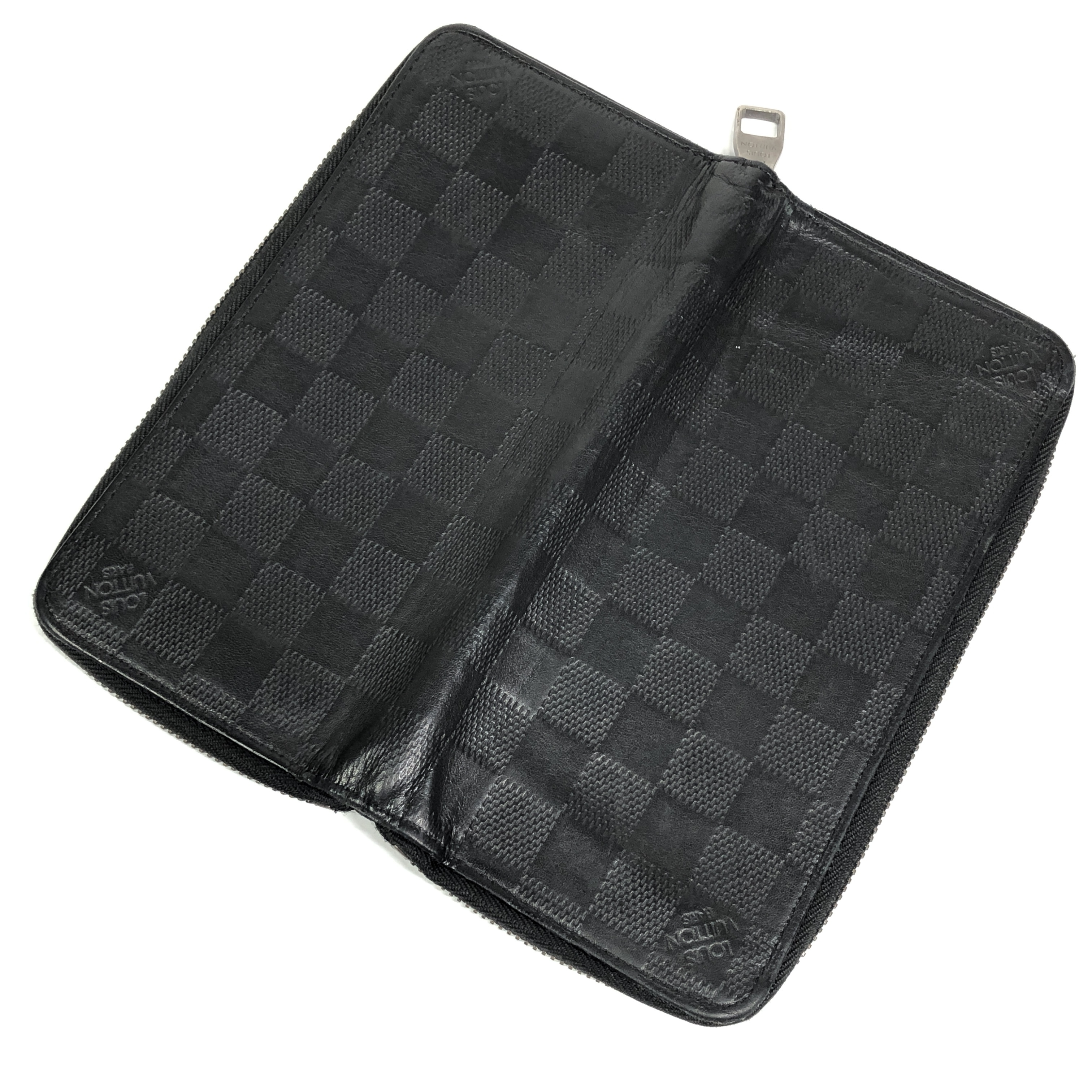 Damier Infini Zippy Wallet Vertical Long Wallet N63548 Organizer Round Zipper Onyx CA1199 Coin Purse — view 3