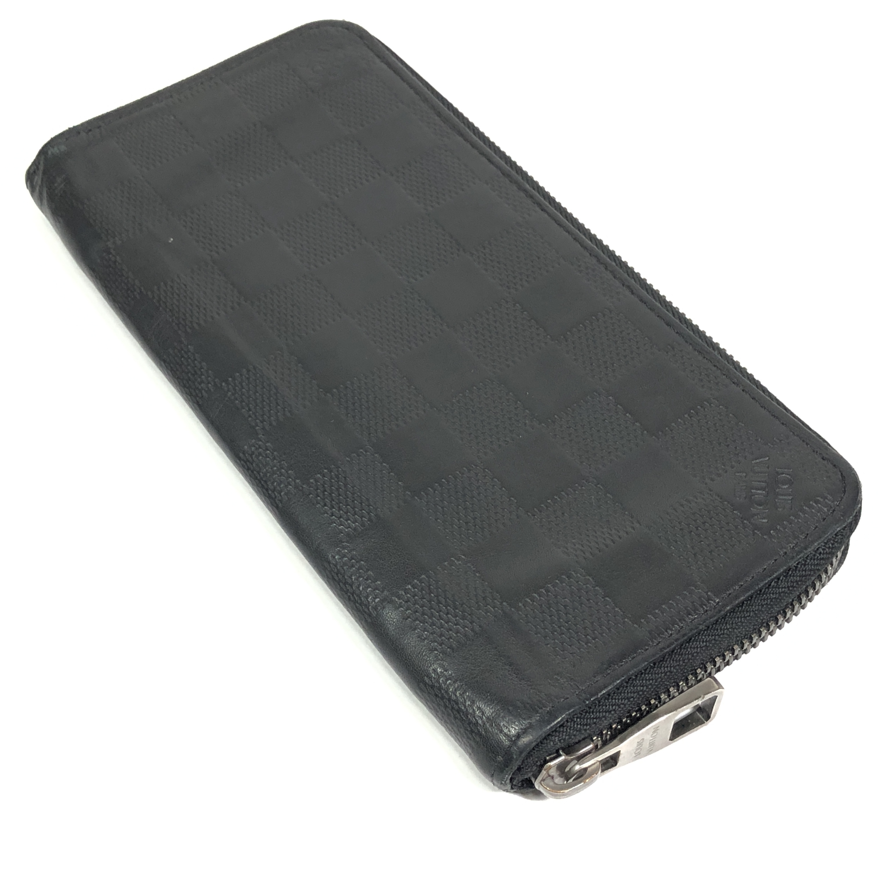 Damier Infini Zippy Wallet Vertical Long Wallet N63548 Organizer Round Zipper Onyx CA1199 Coin Purse — view 7
