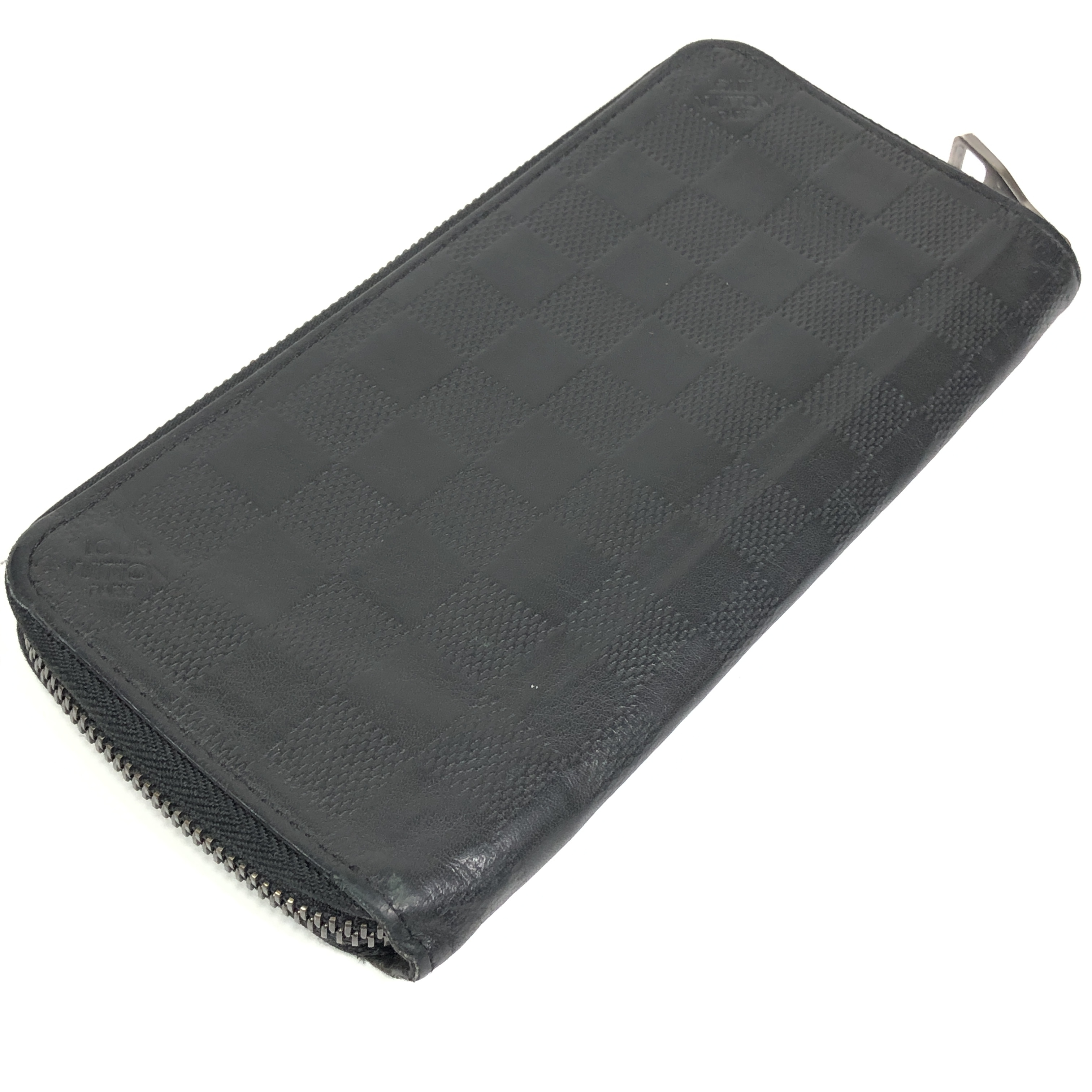 Damier Infini Zippy Wallet Vertical Long Wallet N63548 Organizer Round Zipper Onyx CA1199 Coin Purse — view 8