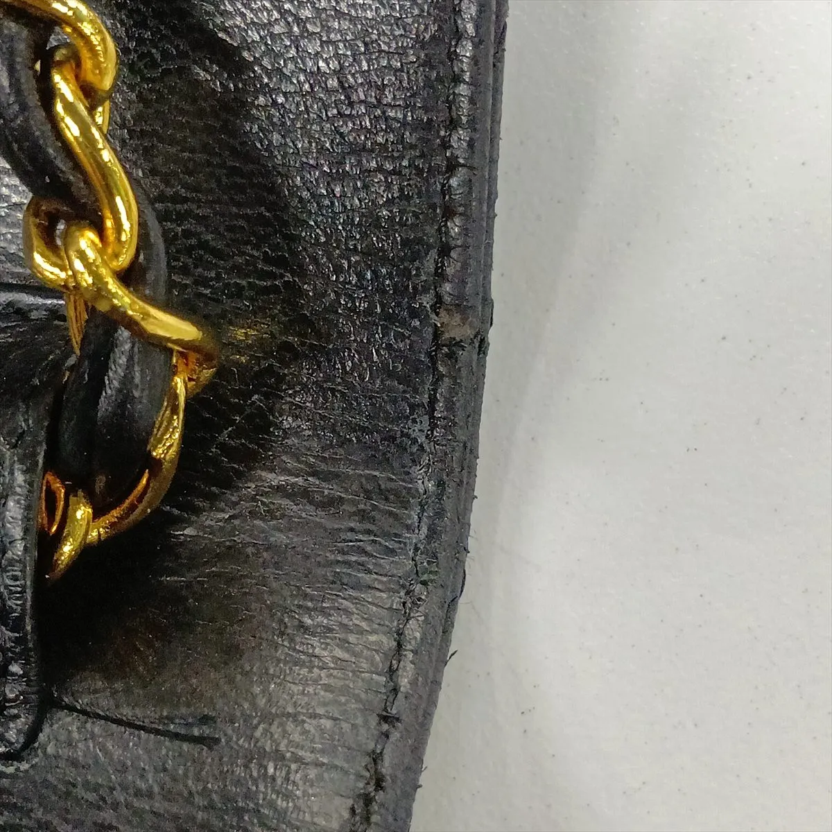 Wave Stitch Lambskin Chain Shoulder Bag, Half Moon, Push Lock, Black, Gold Hardware, 335594 (Serial Number 0) — view 11
