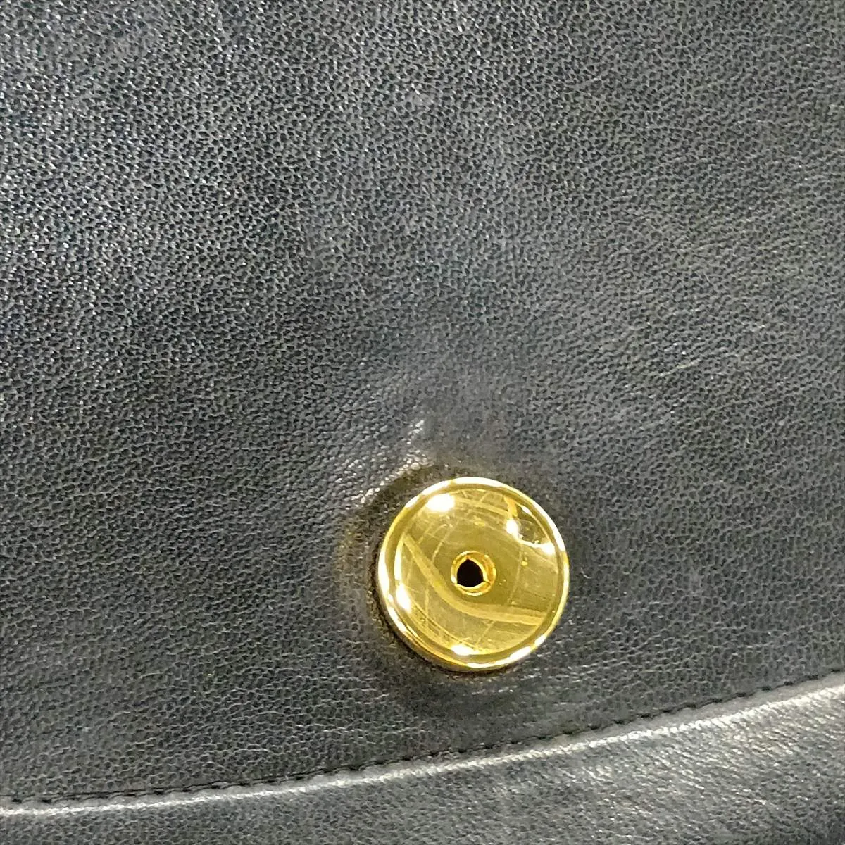 Wave Stitch Lambskin Chain Shoulder Bag, Half Moon, Push Lock, Black, Gold Hardware, 335594 (Serial Number 0) — view 13