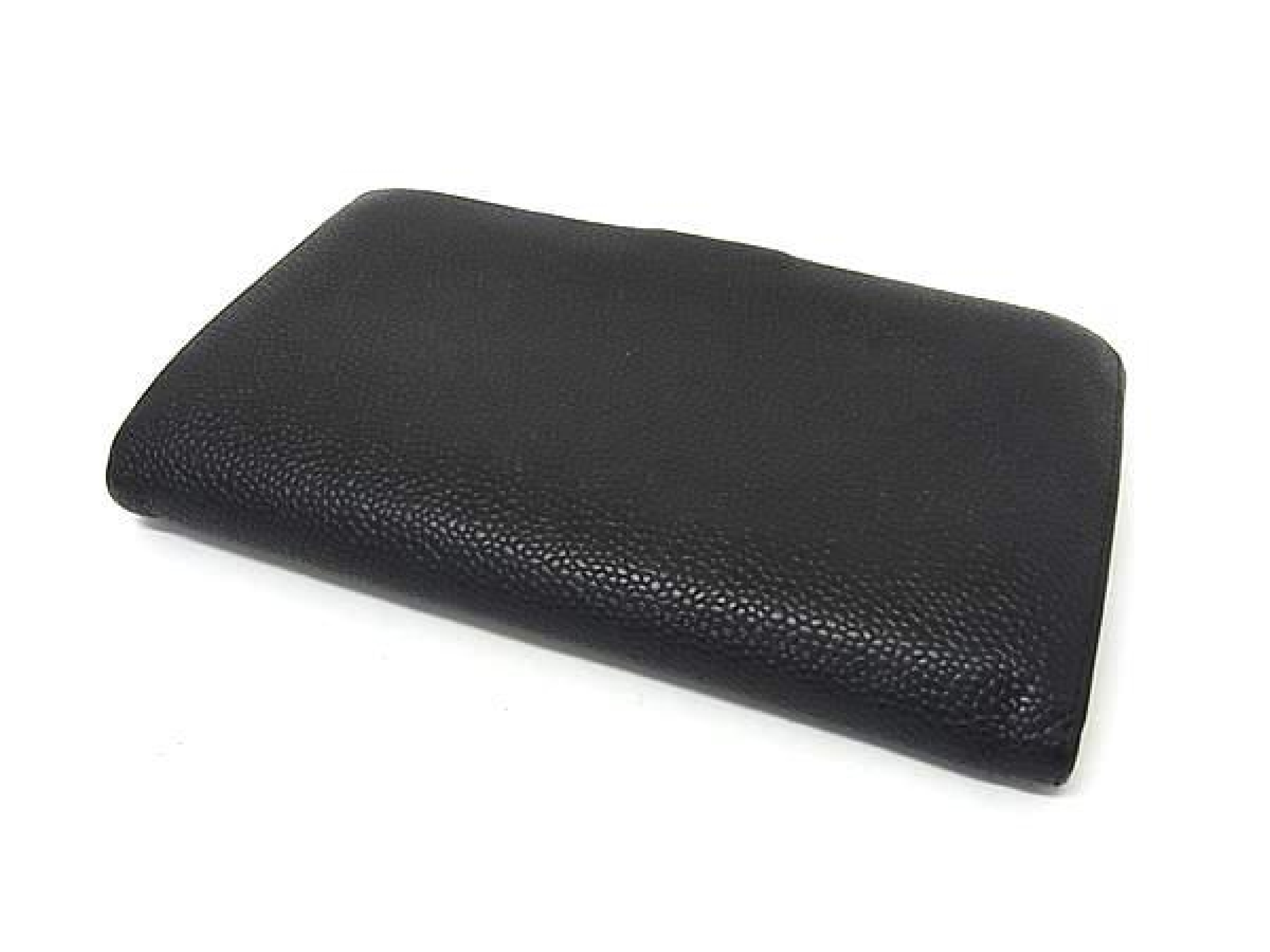Coco Mark Caviar Skin Bi-fold Long Wallet, Billfold, Coin Purse, Card Slots, Women's, Black, HB3777 — view 2